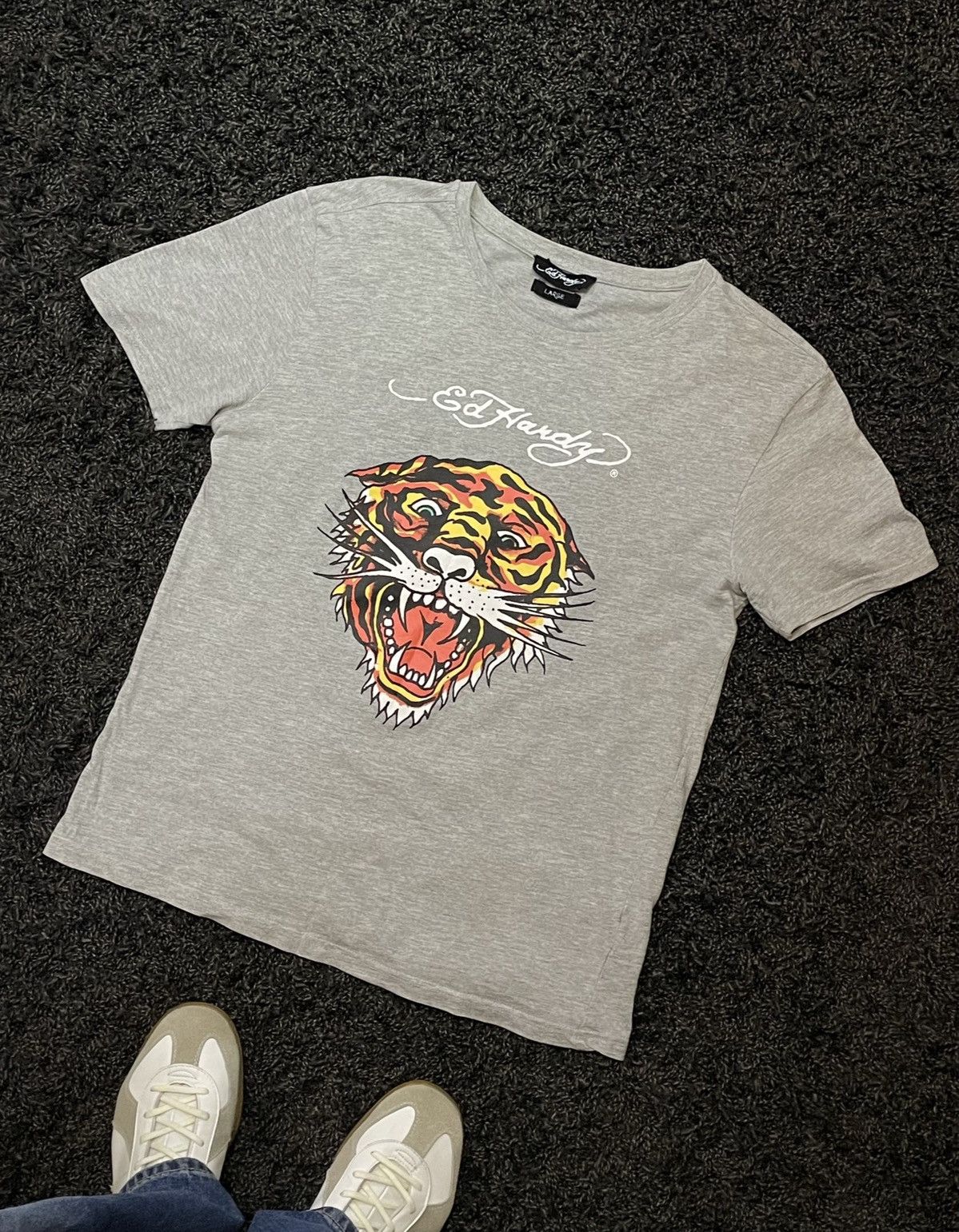 Ed Hardy VINTAGE ED HARDY TIGER LOGO Y2K T-SHIRT TOP Japan Style Size US L / EU 52-54 / 3 - 4 Thumbnail
