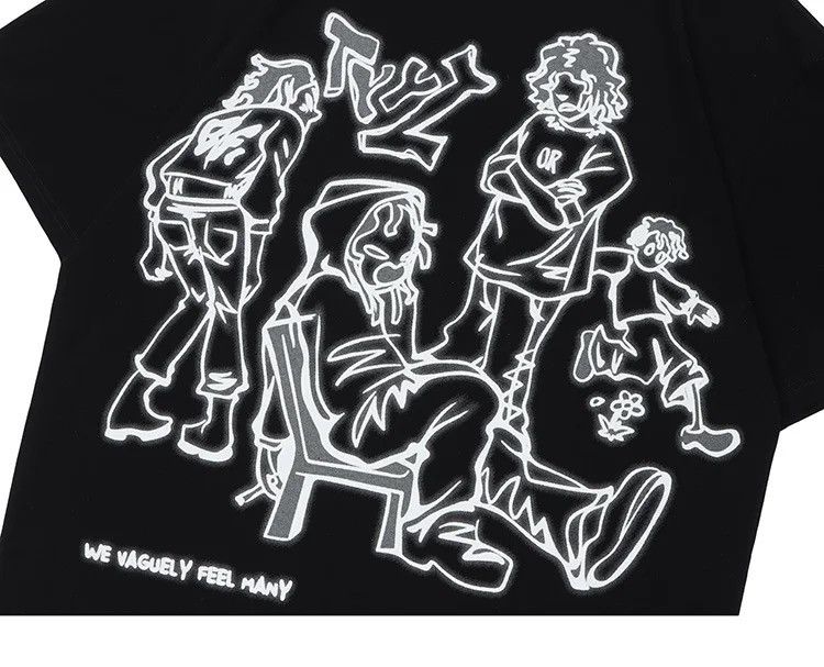 Other Streetwear Funny Anime Cartoon Graphic Oversized T-Shirt y2k Size US L / EU 52-54 / 3 - 4 Thumbnail