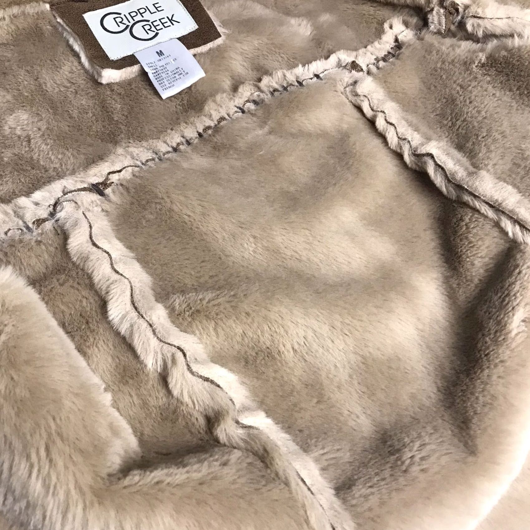 Vintage VINTAGE Cripple Creek Women Vest Western Open Faux Suede/Faux Fur Lining Brown M Size M / US 6-8 / IT 42-44 - 3 Thumbnail