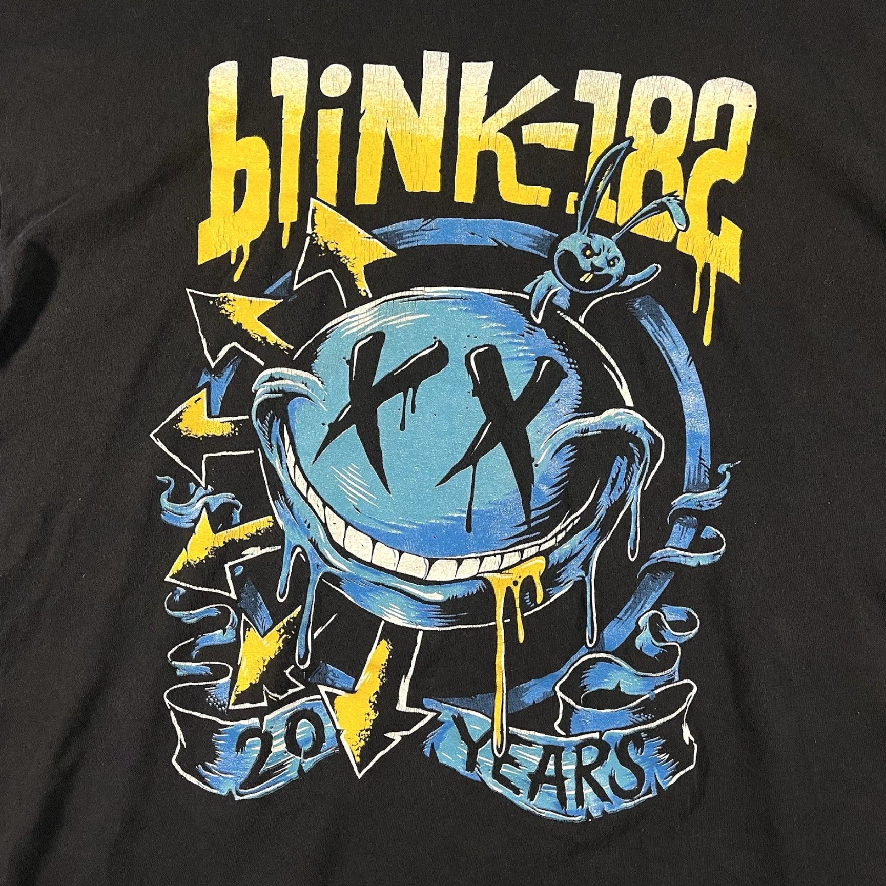 Vintage VINTAGE Blink 182 Bunny Smiley Face Graphic T-Shirt Mens XL Black 90s Pop Punk Y2K Size US XL / EU 56 / 4 - 2 Thumbnail