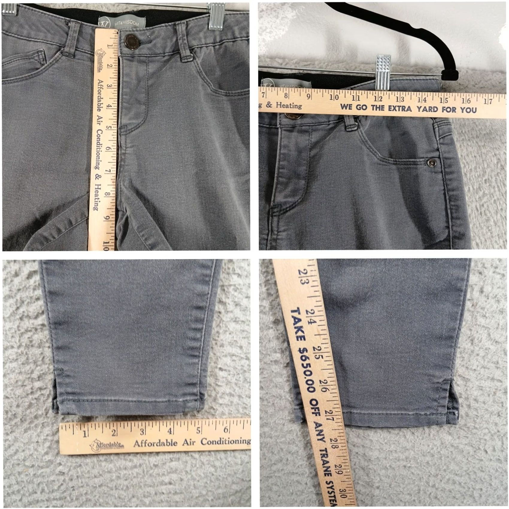 Vintage Wit & Wisdom Jeans Womens 4 Gray Ab-solution Skinny Ankle Mid Rise EUC Size 27" / US 4 / IT 40 - 6 Thumbnail