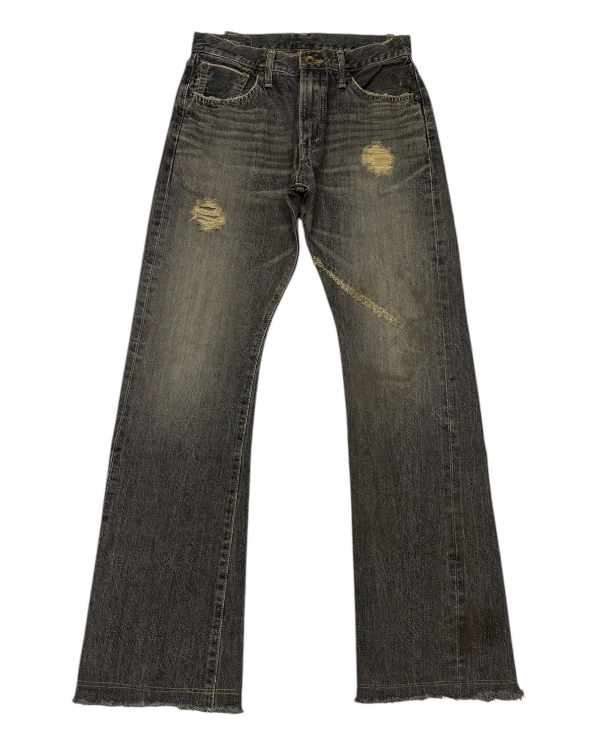 14th Addiction Flare Jeans Edwin 505s Selvedge Mud Wash Flare Denim Jeans Size US 29 - 12 Thumbnail
