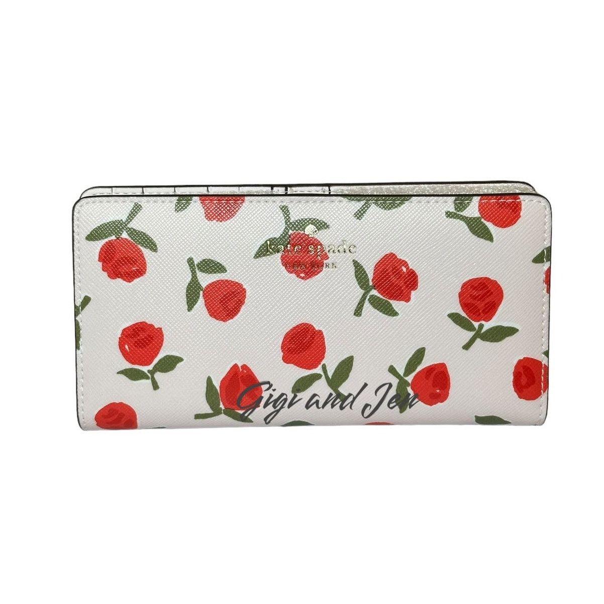 Kate Spade Dana Festive Rossette Large Bifold Wallet Rose