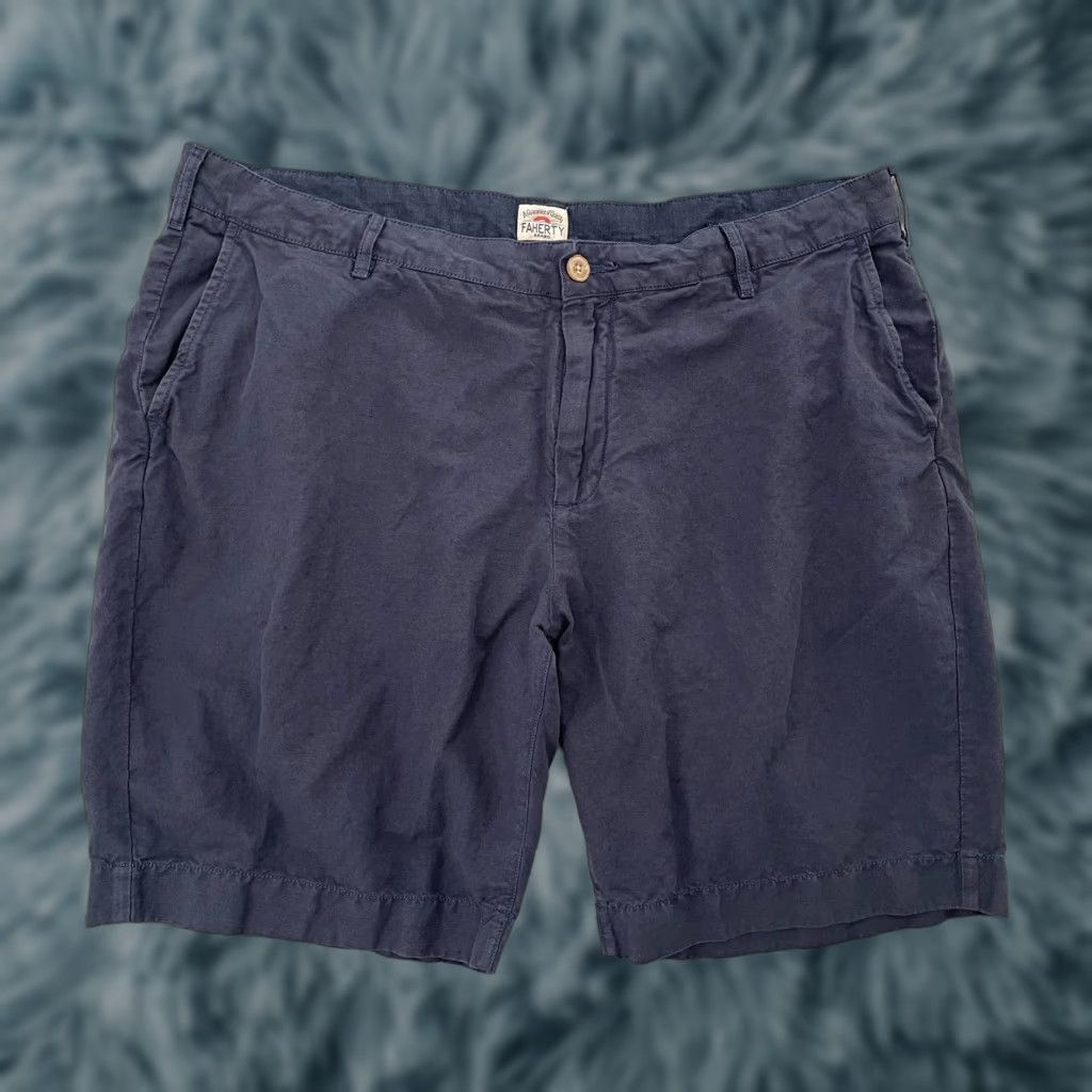 Faherty VINTAGE Faherty Shorts Men 38 Blue Linen Cotton Chino Casual Travel Beach Outdoor Size US 38 / EU 54 - 1 Thumbnail
