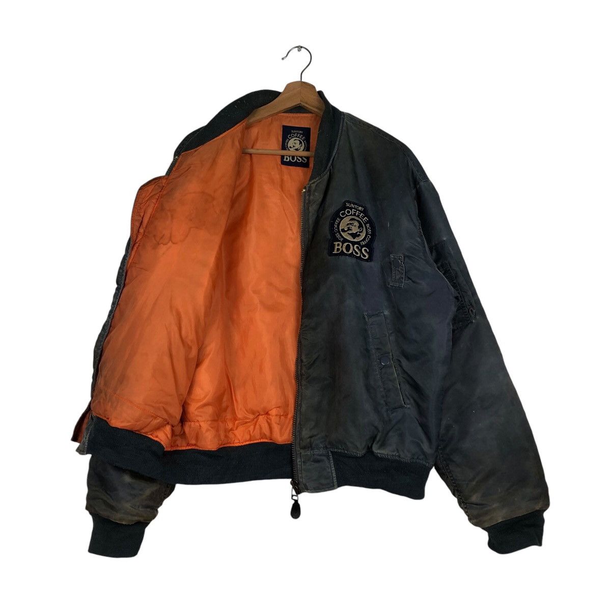 Japanese Brand 📌Vintage Fly Bomber Jacket Suntory Boss Coffee Big Logo Size US M / EU 48-50 / 2 - 12 Thumbnail