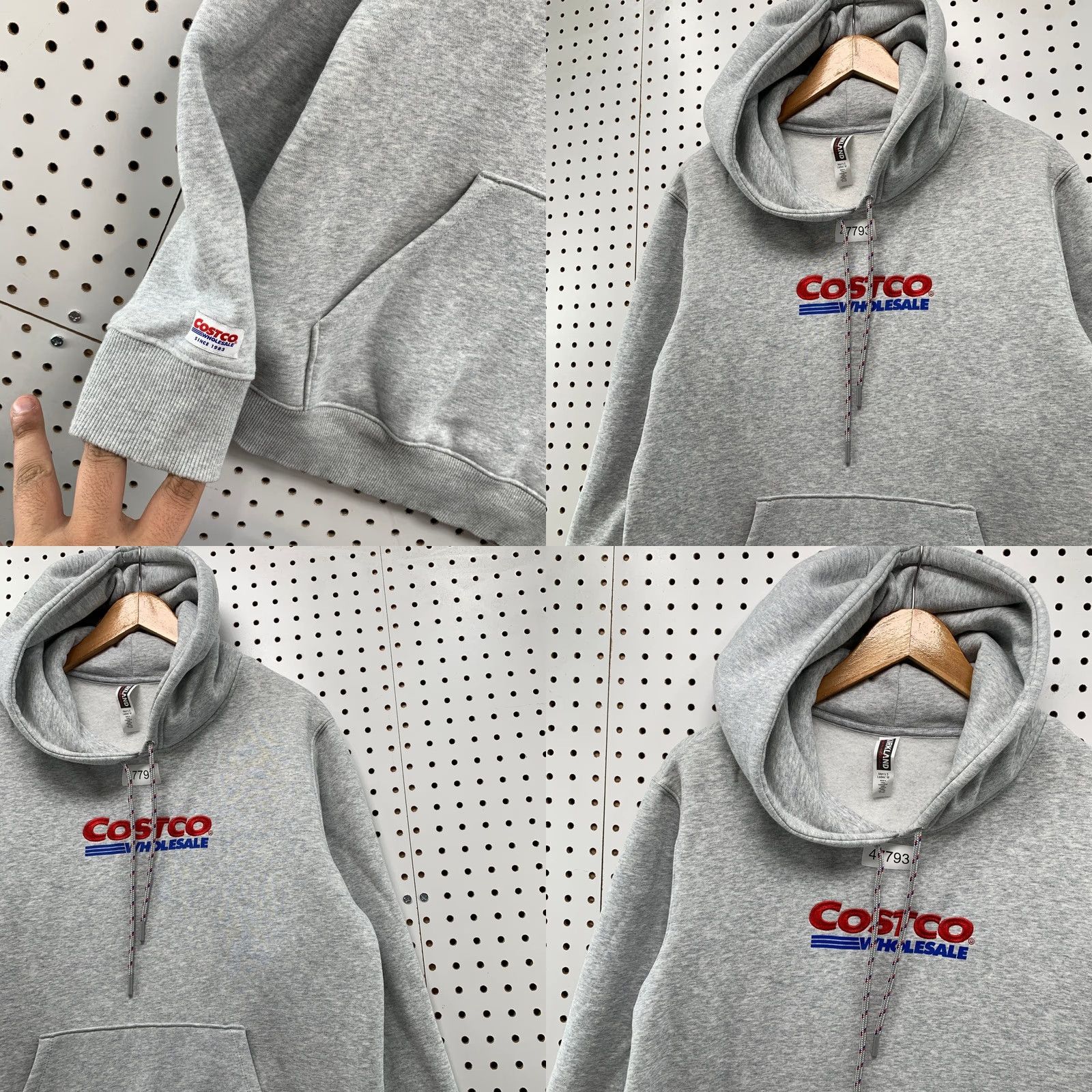 Vintage Kirkland Costco Hoodie Sweatshirt Ladies Small Gray Fleece Hooded Pullover Size S / US 4 / IT 40 - 8 Thumbnail