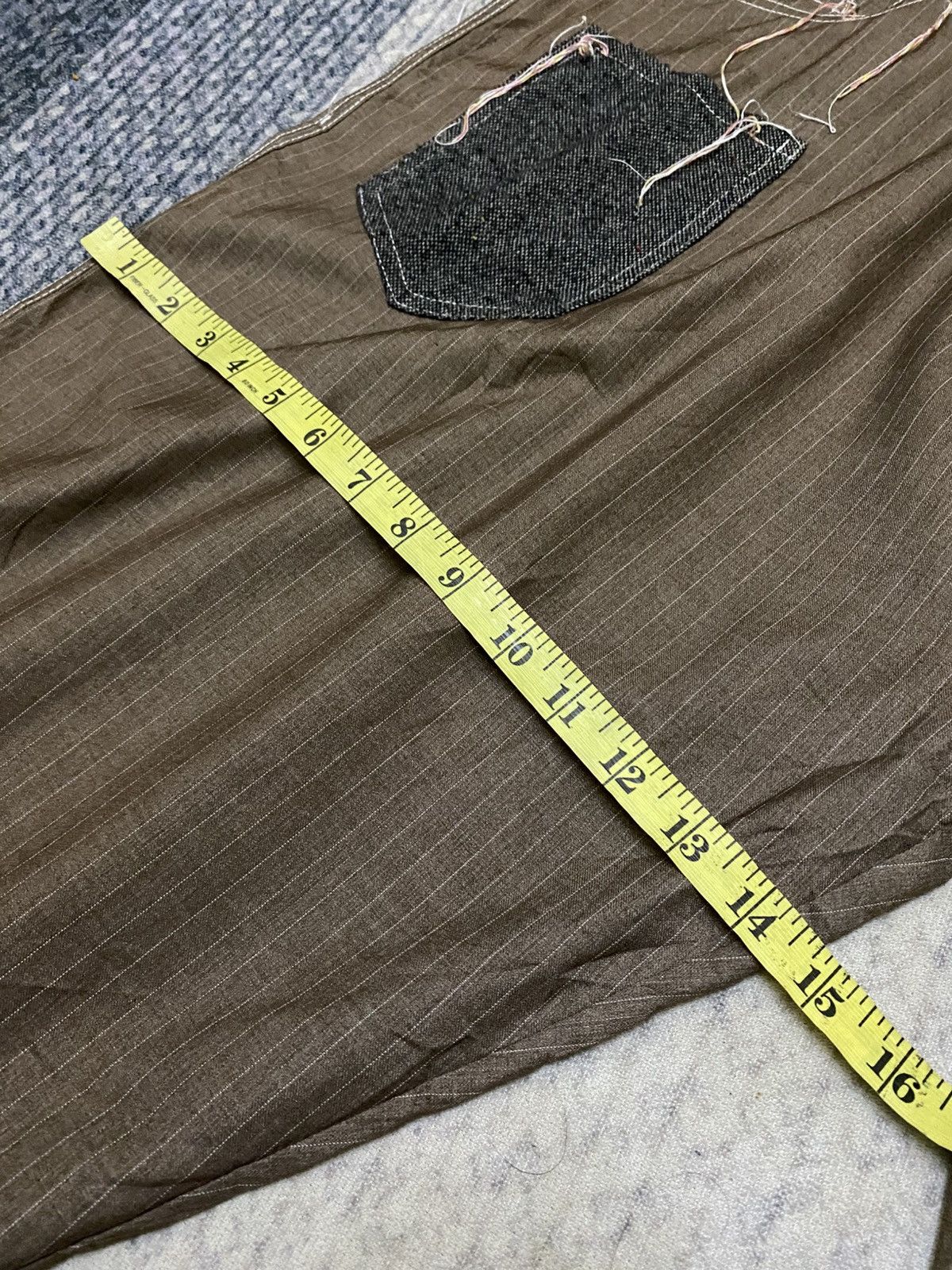 Japanese Brand Frank U Pencil Stripe Messy Raw Seam Stitches Balloon Pant Size US 32 / EU 48 - 19 Thumbnail