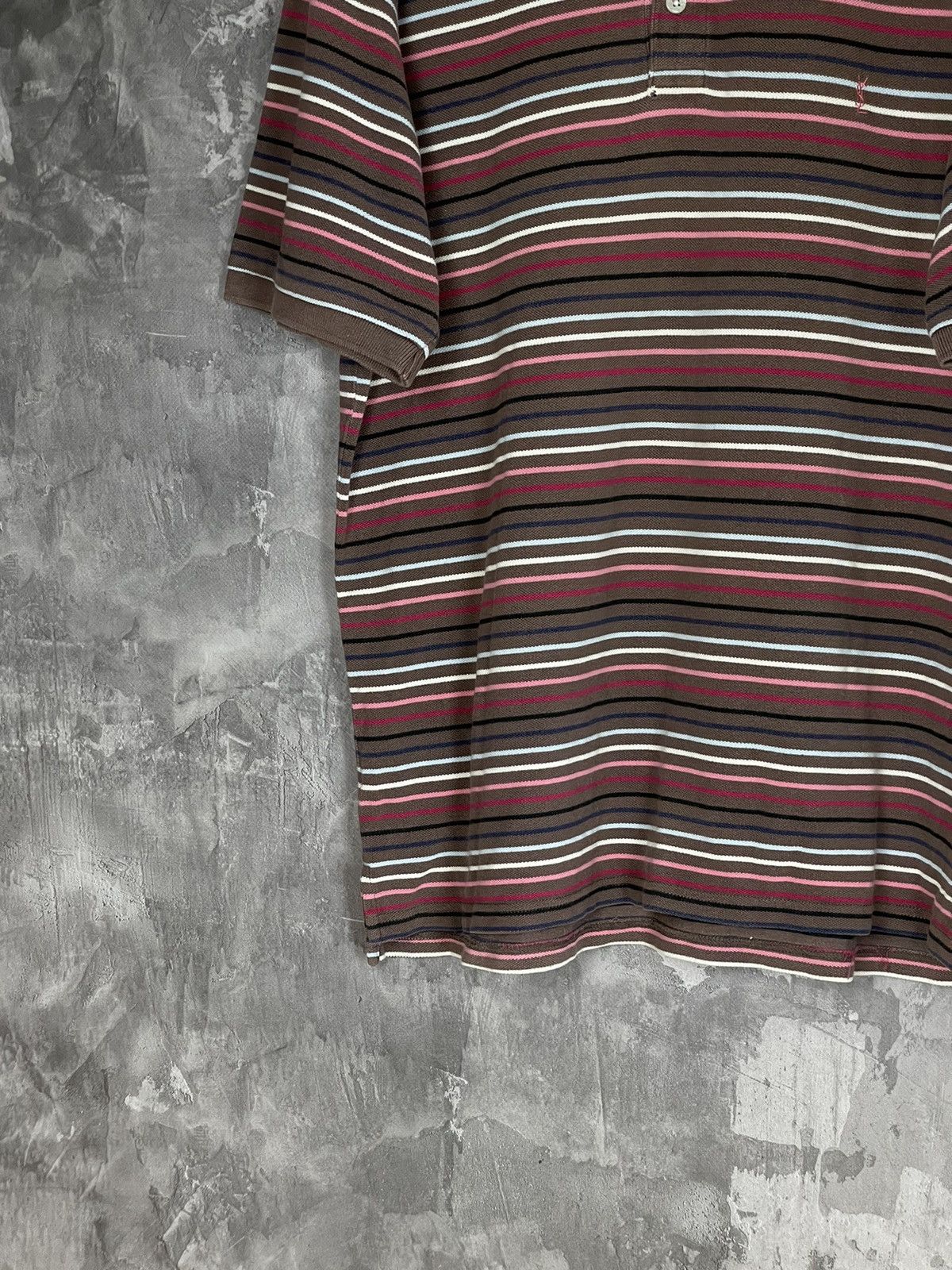 Vintage × Yves Saint Laurent Vintage Yves Saint Laurent Striped Polo Shirt Size L Size US L / EU 52-54 / 3 - 5 Thumbnail