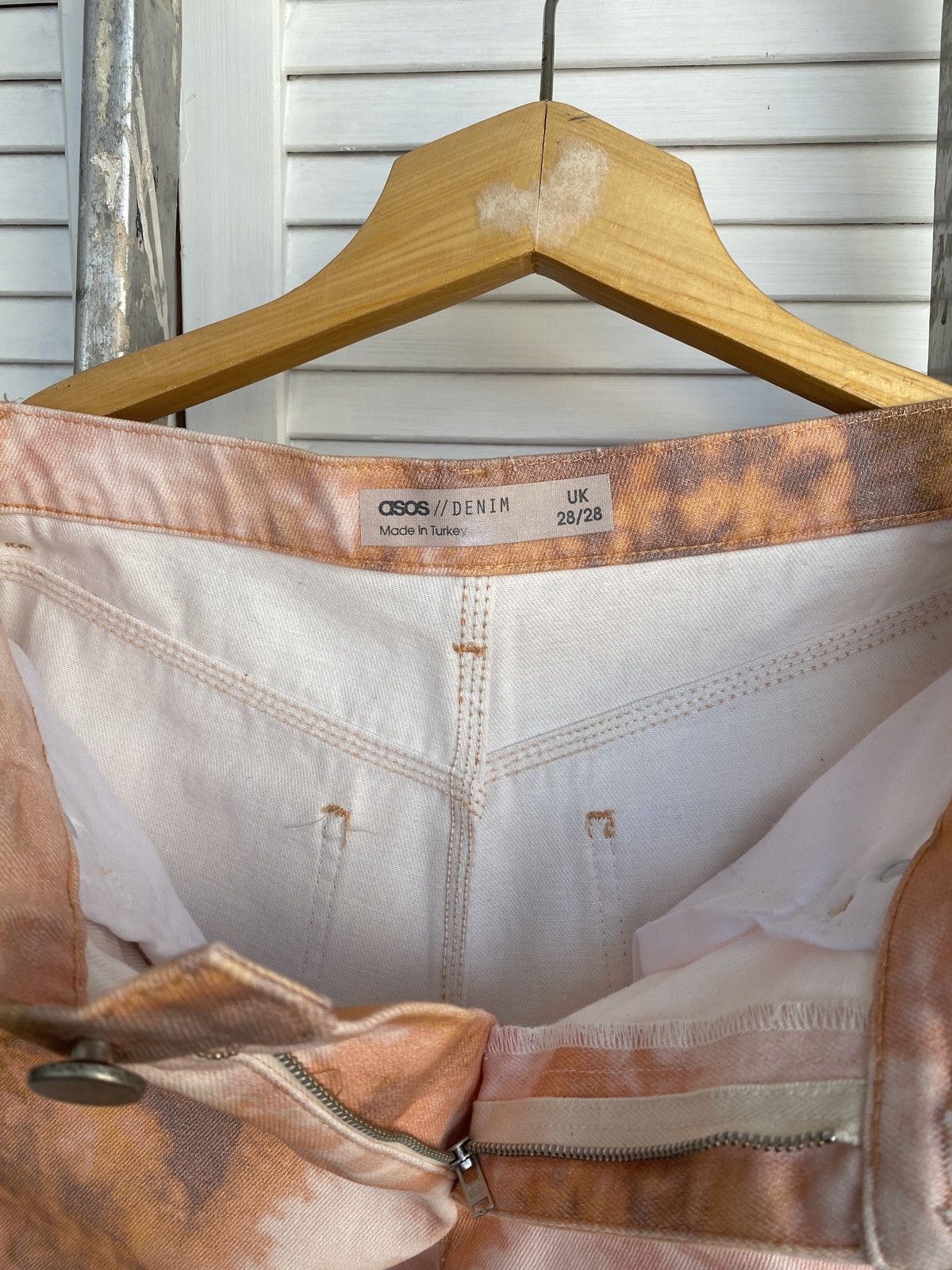 Asos × Japanese Brand Crazy ASOS DESIGN Pastel Tie Dye Carpenter Baggy Denim Jeans Size 28" / US 6 / IT 42 - 9 Thumbnail