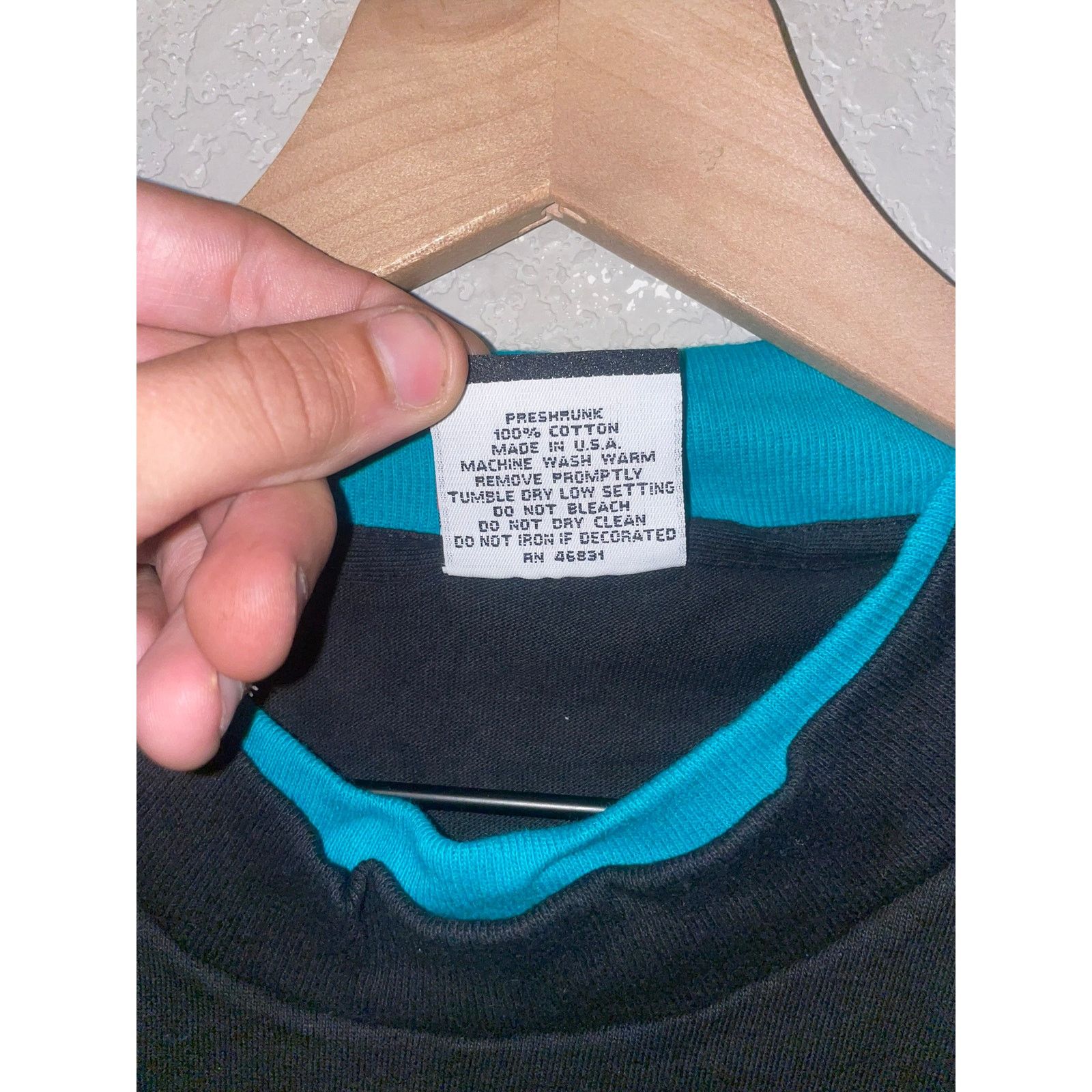 Vintage 90s Signal Sport Black Teal Double Collared Blank Shirt L Size US L / EU 52-54 / 3 - 6 Thumbnail