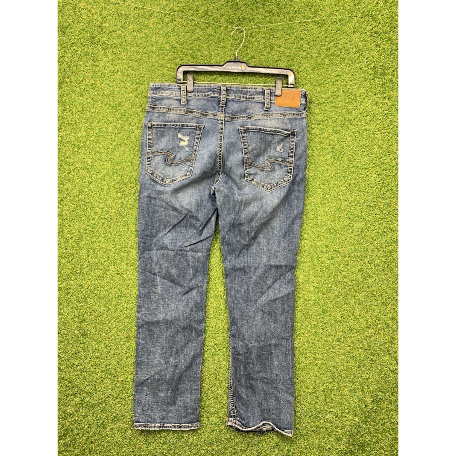 Silver Jeans Co. Silver Jeans Mens 38x30 Grayson Medium Wash Blue Thick Stitch Y2K Loose Bootcut Jeans Size US 38 / EU 54 - 2 Thumbnail