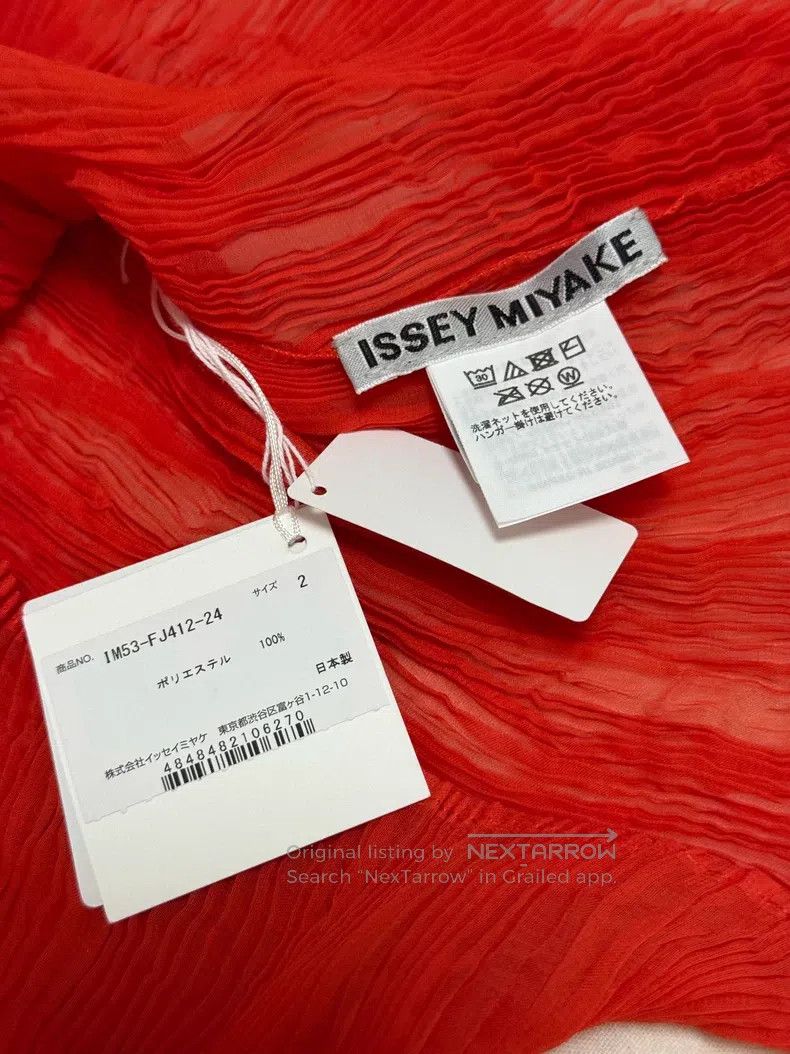 Issey Miyake Issey Miyake Red High Neck Willow Print Long Sleeve Top Size M / US 6-8 / IT 42-44 - 1 Thumbnail