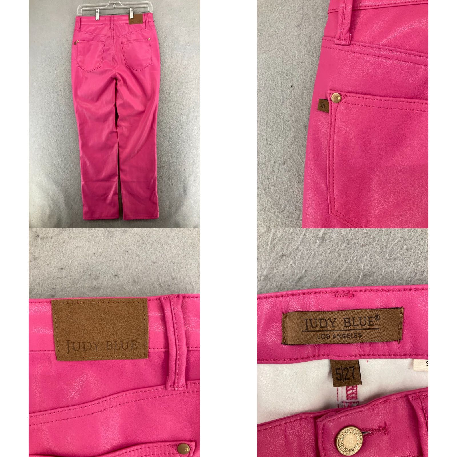 Vintage Judy Blue Womens Pleather Pants 5 Pink City Straight Size 27" / US 4 / IT 40 - 8 Thumbnail