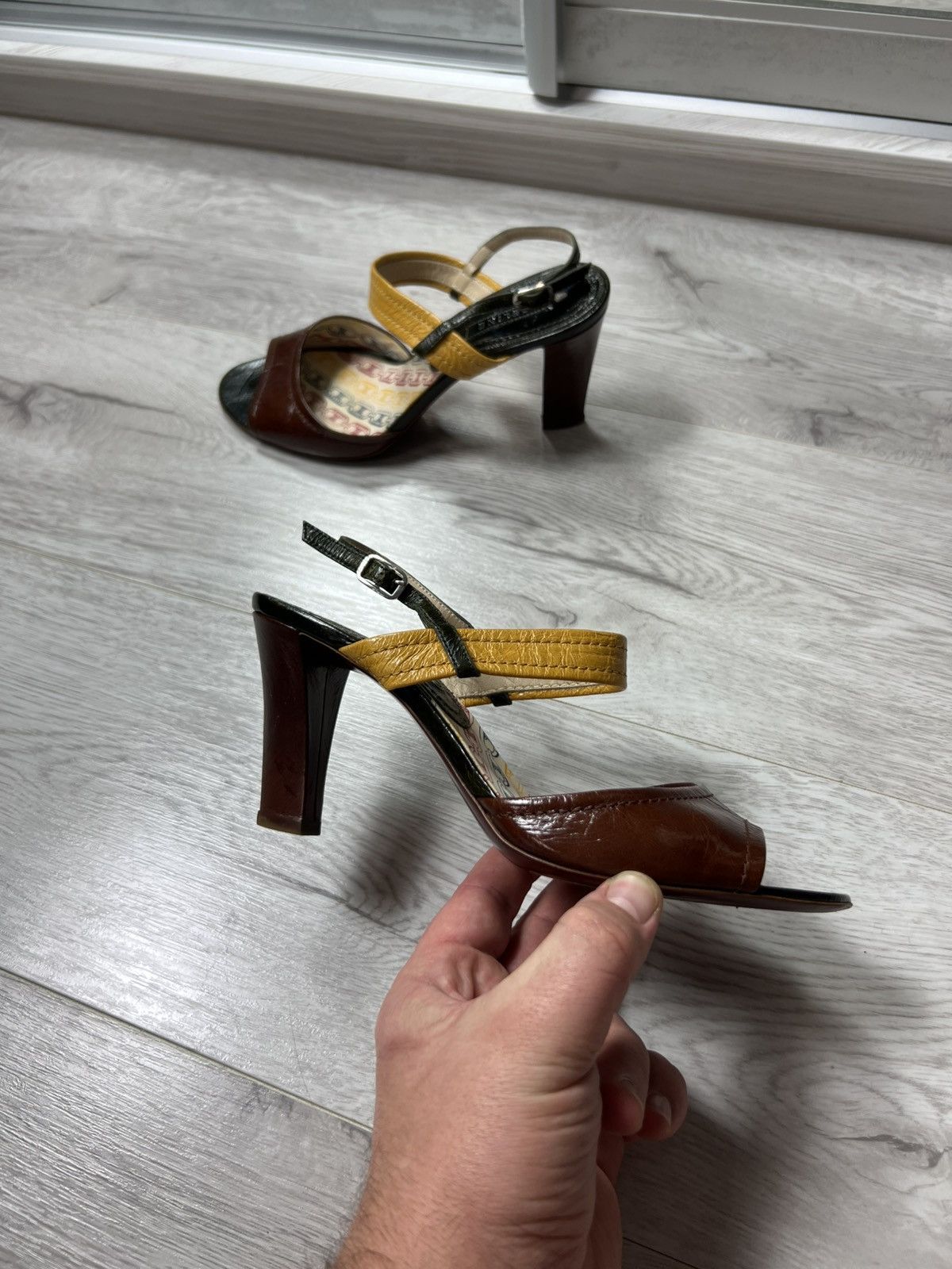 Celine Celine Multicolor Leather Slingback Open Toe Sandals Size 39 Size US 9 / IT 39 - 4 Thumbnail