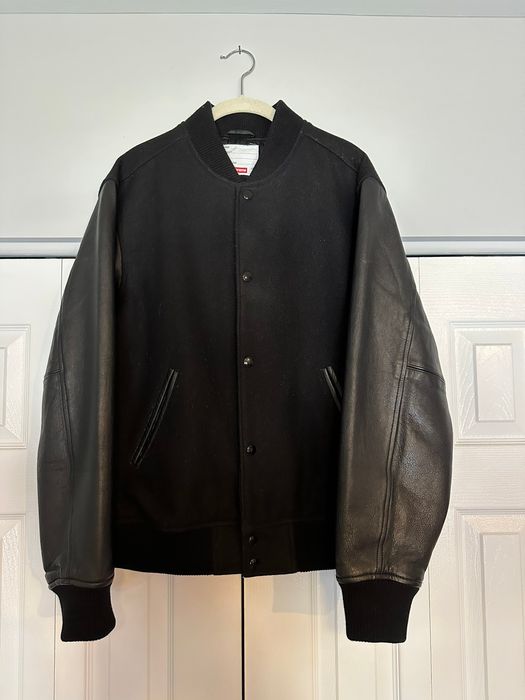 Supreme Supreme Motion Logo Varsity Jacket Black Size Medium | Grailed