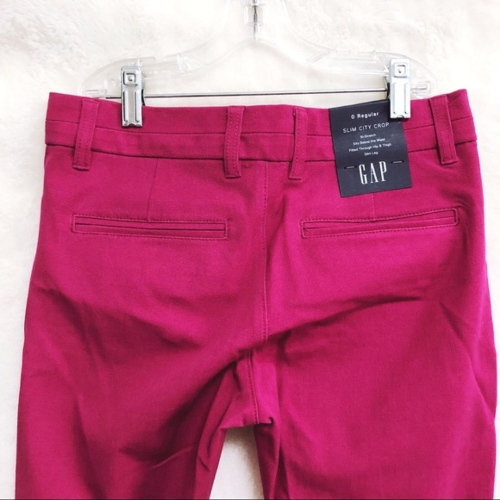 Gap GAP Maroon Cropped Slim City Pants Size 25" / US 0 / IT 36 - 5 Thumbnail