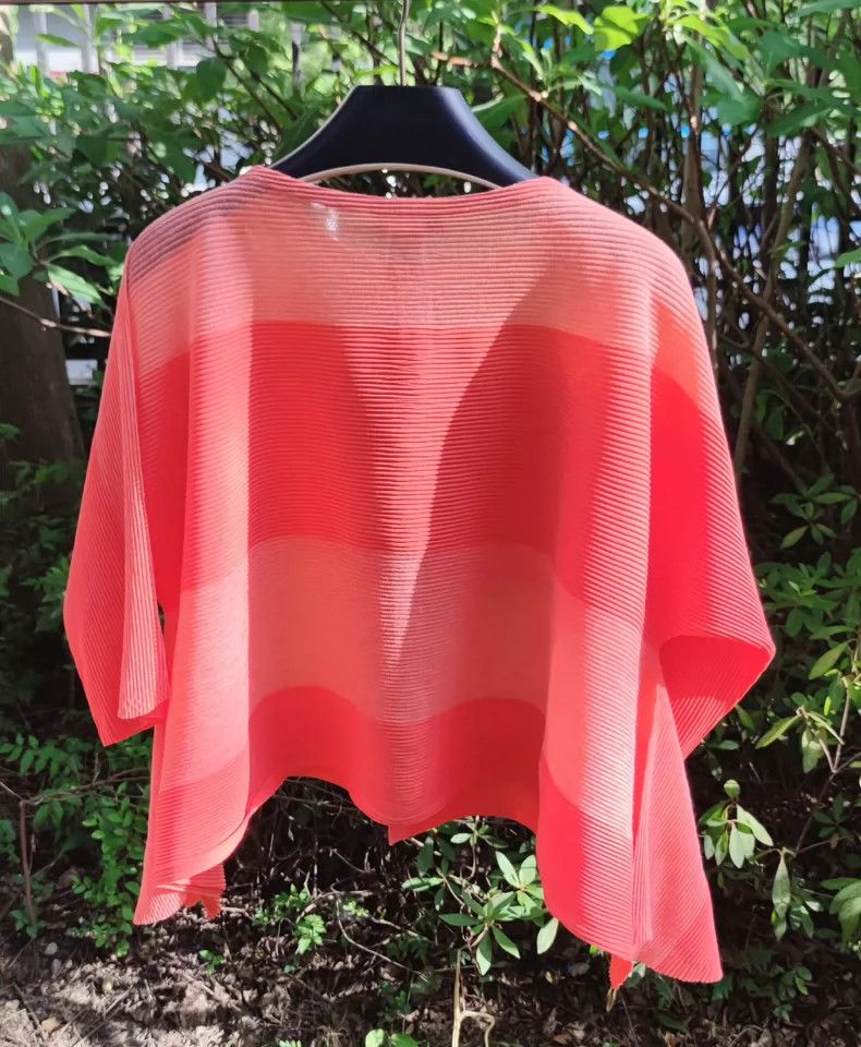 Issey Miyake Issey Miyake size:2 Orange-red pleated cardigan Size M / US 6-8 / IT 42-44 - 6 Thumbnail