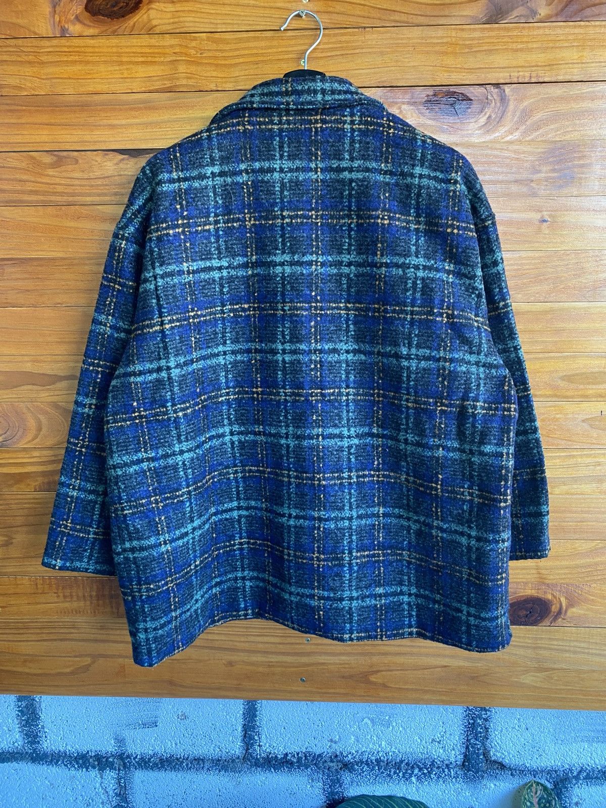Japanese Brand Vintage 90s Plaid Double-Breasted Wool Coat by Like Lady Size L / US 10 / IT 46 - 10 Thumbnail