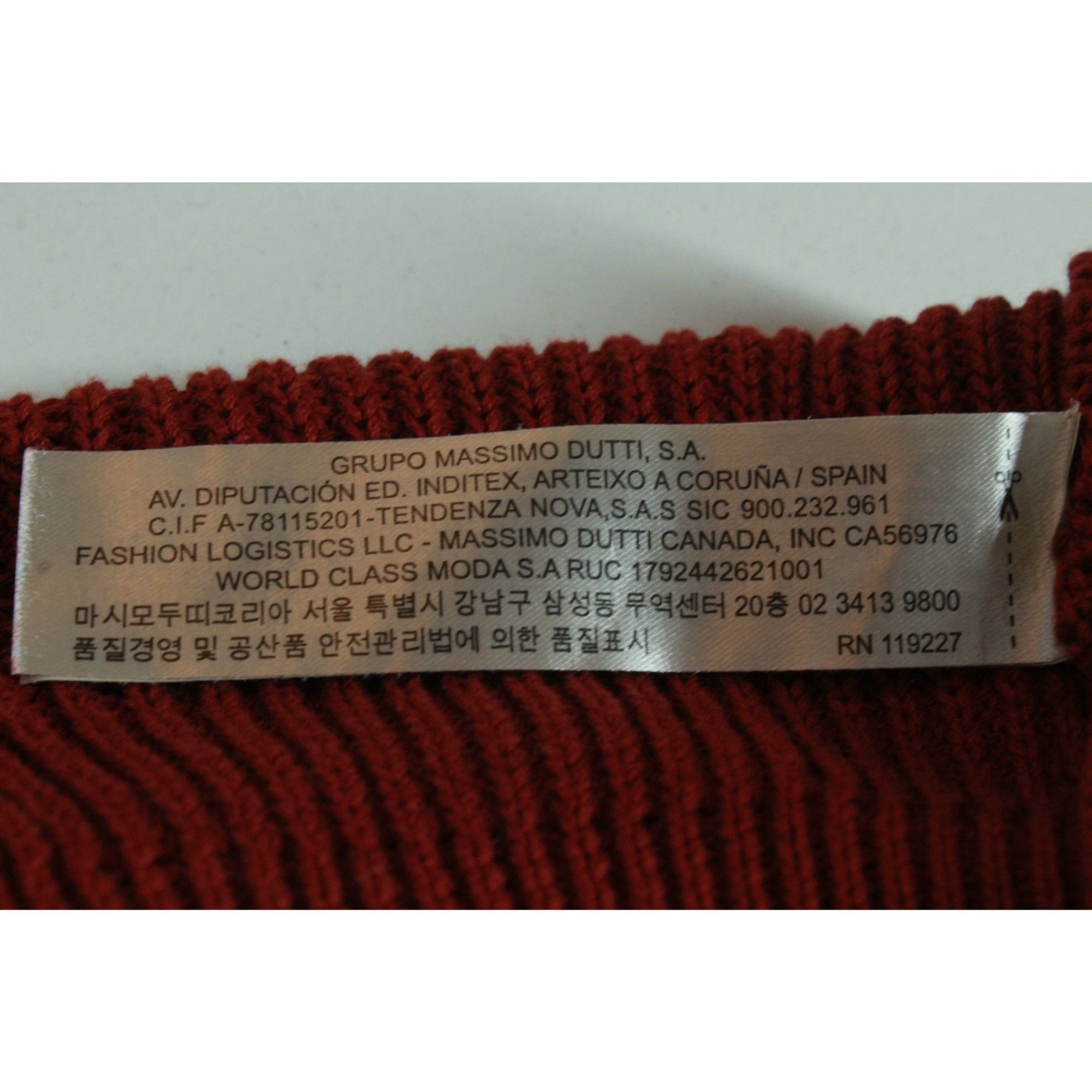 Massimo Dutti Massimo Dutti Red Knit Puff Sleeve V-Neck Sweater Size L Size L / US 10 / IT 46 - 9 Thumbnail