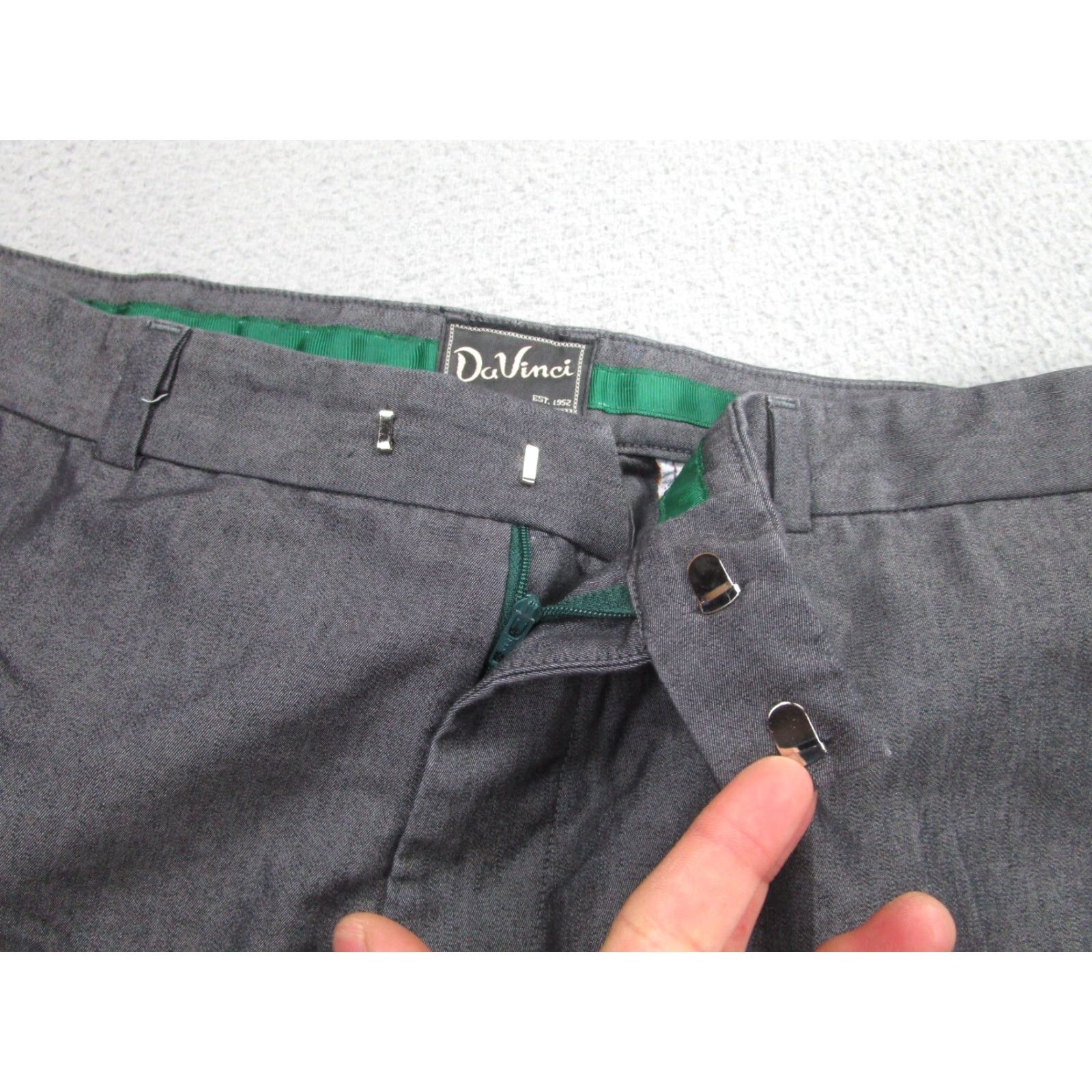 Vintage DaVinci Pants Mens 38x32 gray Straight Formal Rockabilly Vintage Preppy Golfer Size US 38 / EU 54 - 7 Thumbnail