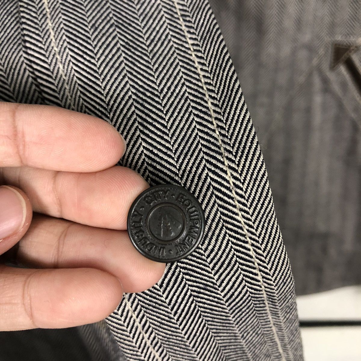 Beams Plus Vintage Wool Herringbone Biker Jacket Cei Beams Issey Miyake Size US L / EU 52-54 / 3 - 17 Thumbnail