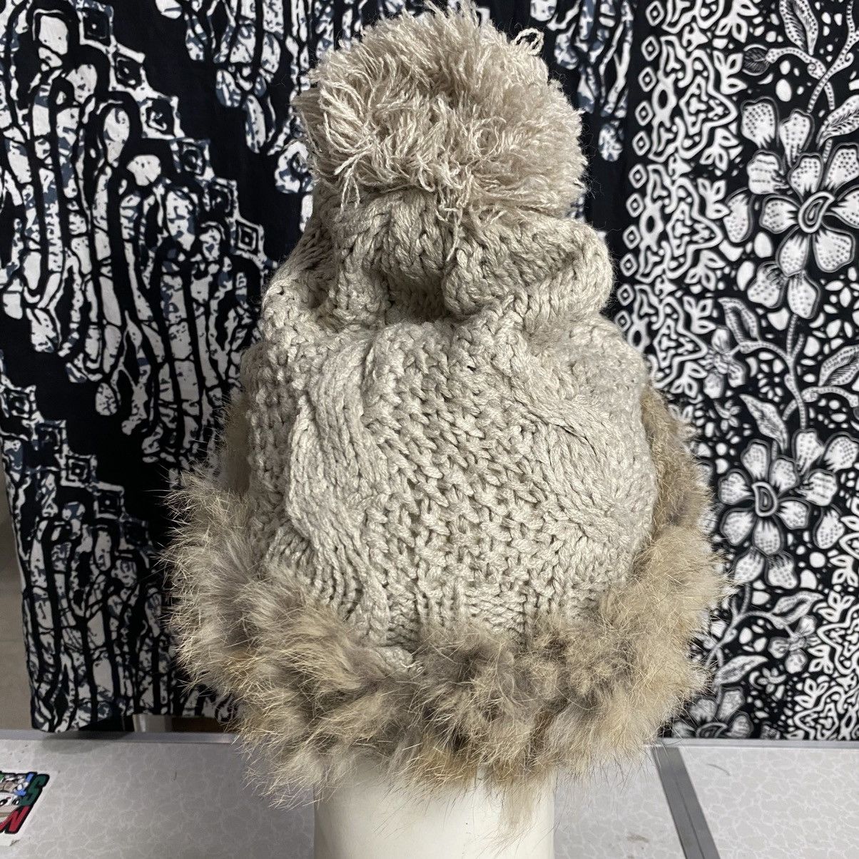 Japanese Brand × Vintage 2000s y2k mohair fur faux fuzzy angora beanie hats Size ONE SIZE - 2 Thumbnail