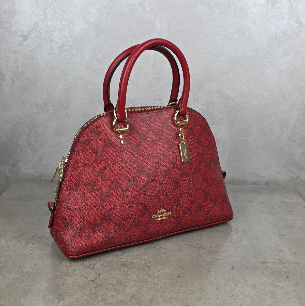 Coach Coach 2558 Katy Satchel In Signature Canvas Red Hand Bag Size ONE SIZE - 2 Thumbnail