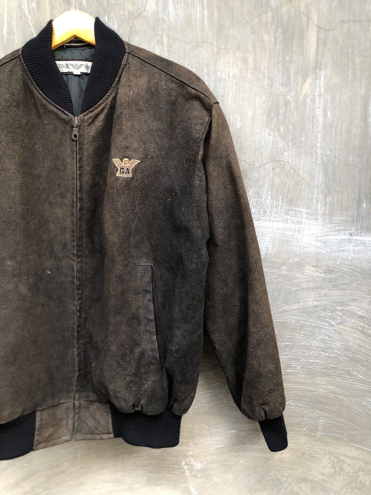 Armani × Giorgio Armani × Vintage Vintage Giorgio Armani Leather Bomber Jacket Size US L / EU 52-54 / 3 - 4 Thumbnail
