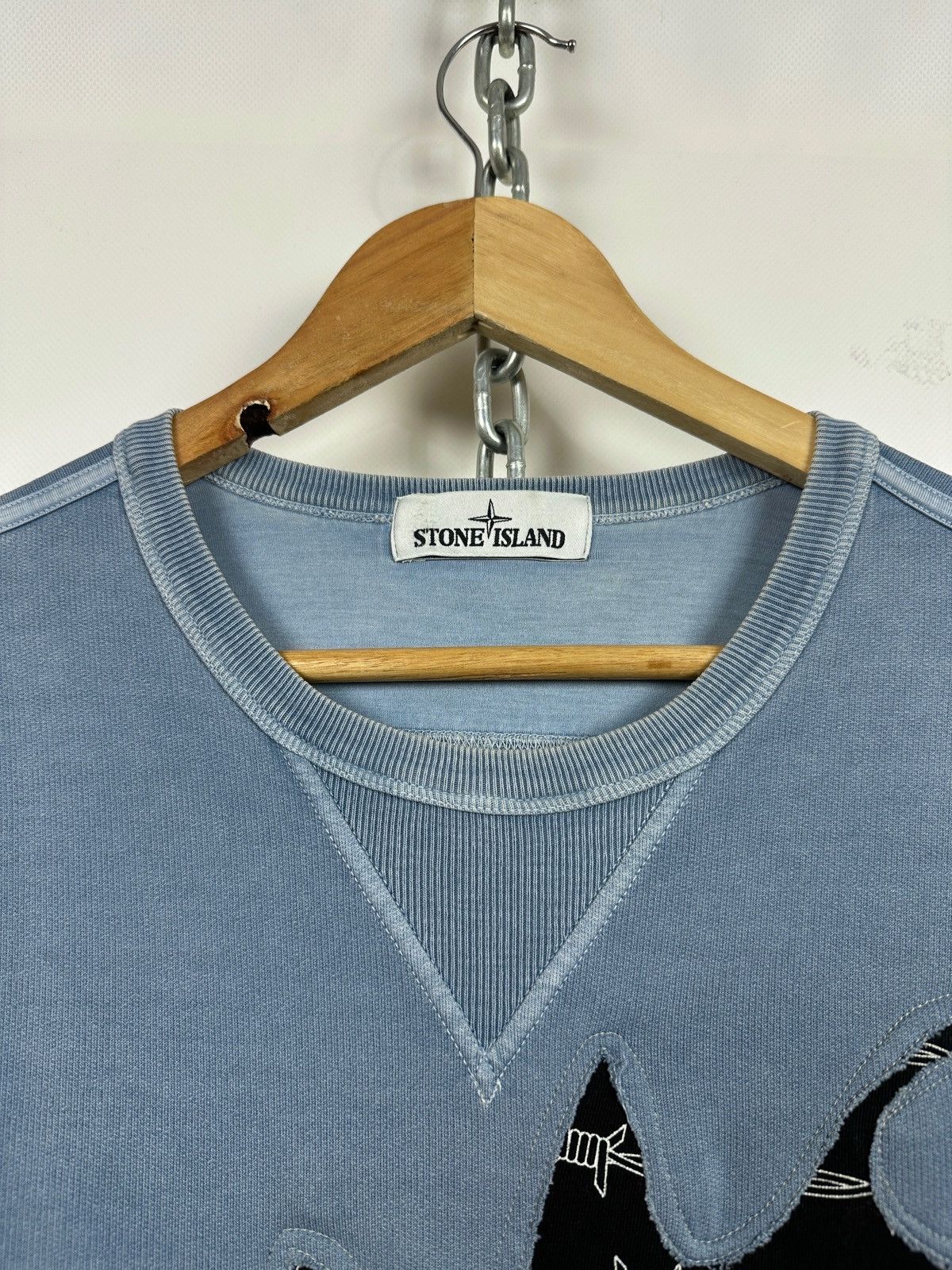 Stone Island Stone Island Custom Garment Dyed Blue Sweatshirt Size US L / EU 52-54 / 3 - 9 Thumbnail
