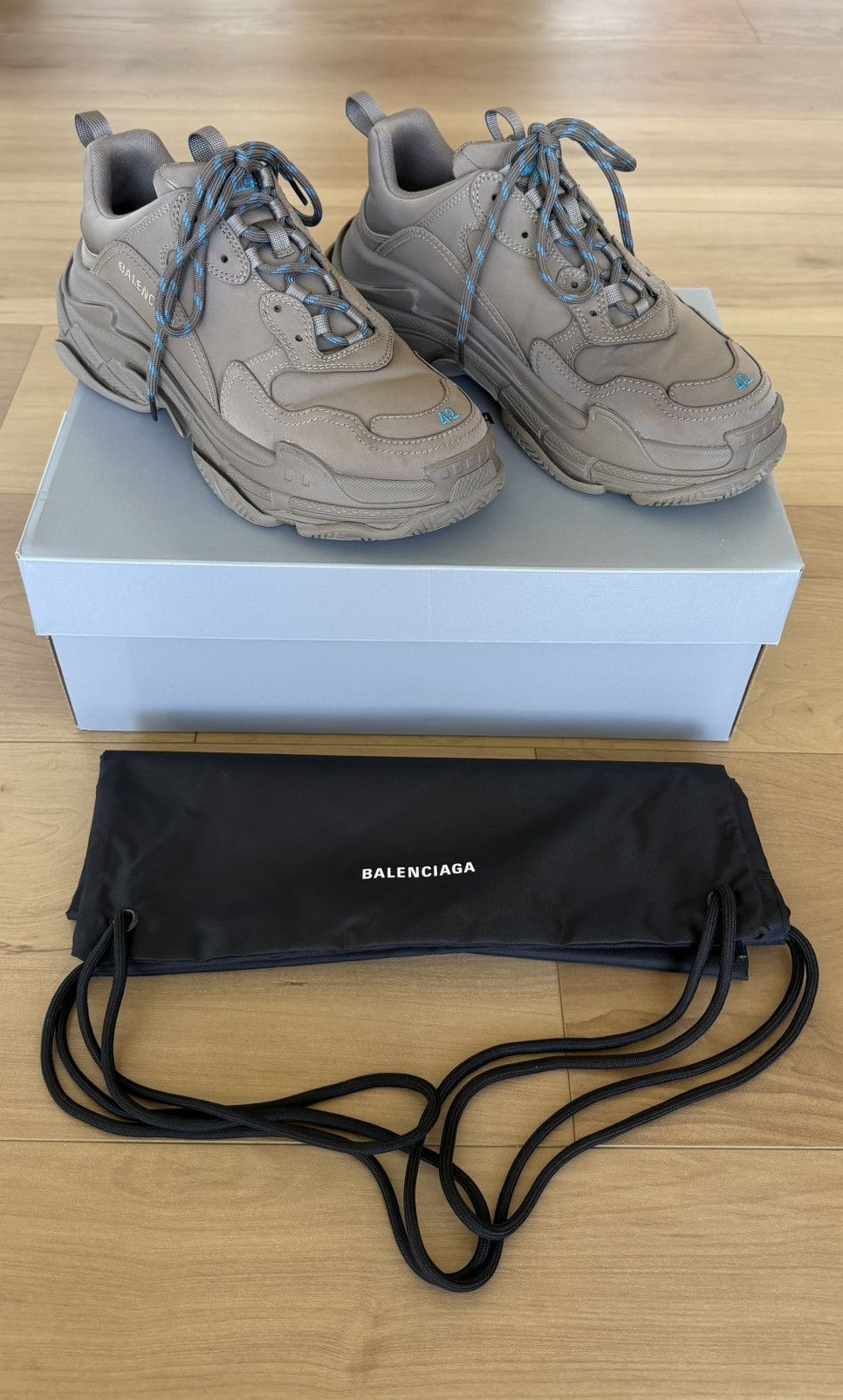 Balenciaga Balenciaga Triple S Sneakers – Taupe/Blue – EU 42 Size US 9 / EU 42 - 1 Thumbnail