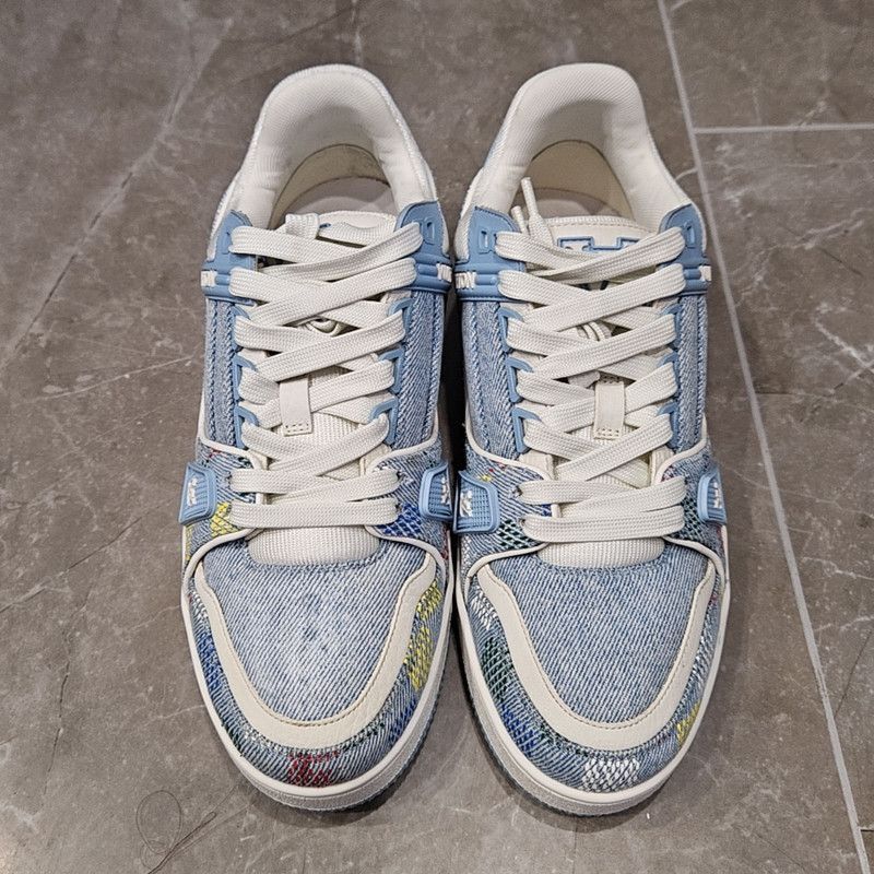 Louis Vuitton Louis Vuitton Blue Denim Low Top Sneakers -2508 Size US 6 / EU 39 - 2 Thumbnail