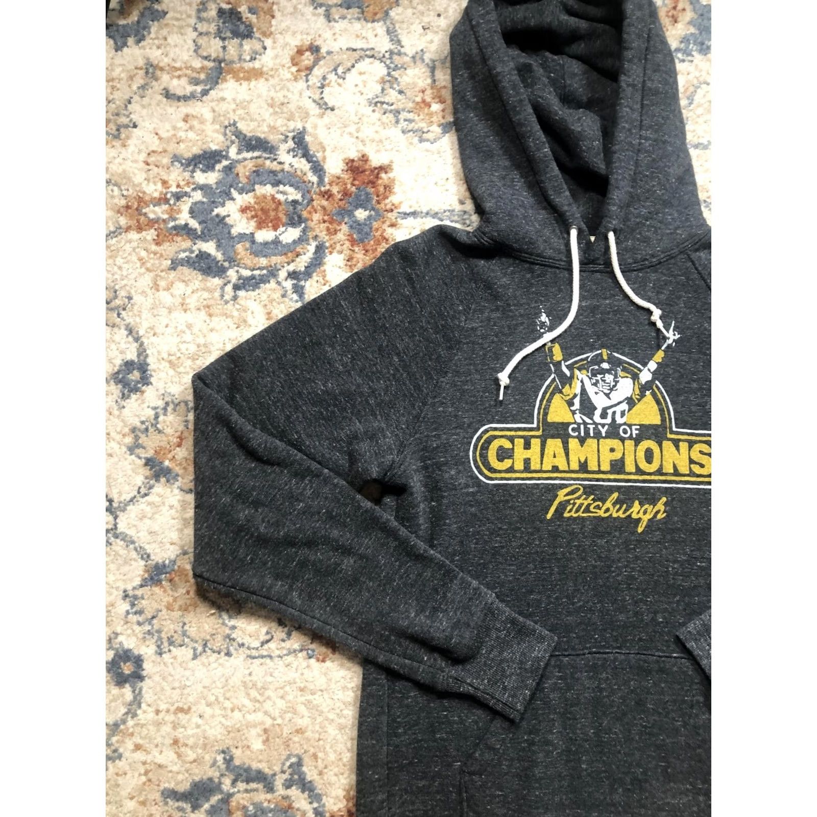Champion Homage Pittsburgh Hoodie Mens Medium Pullover Gray Graphic Print City of Champions Football USA Size US M / EU 48-50 / 2 - 3 Thumbnail