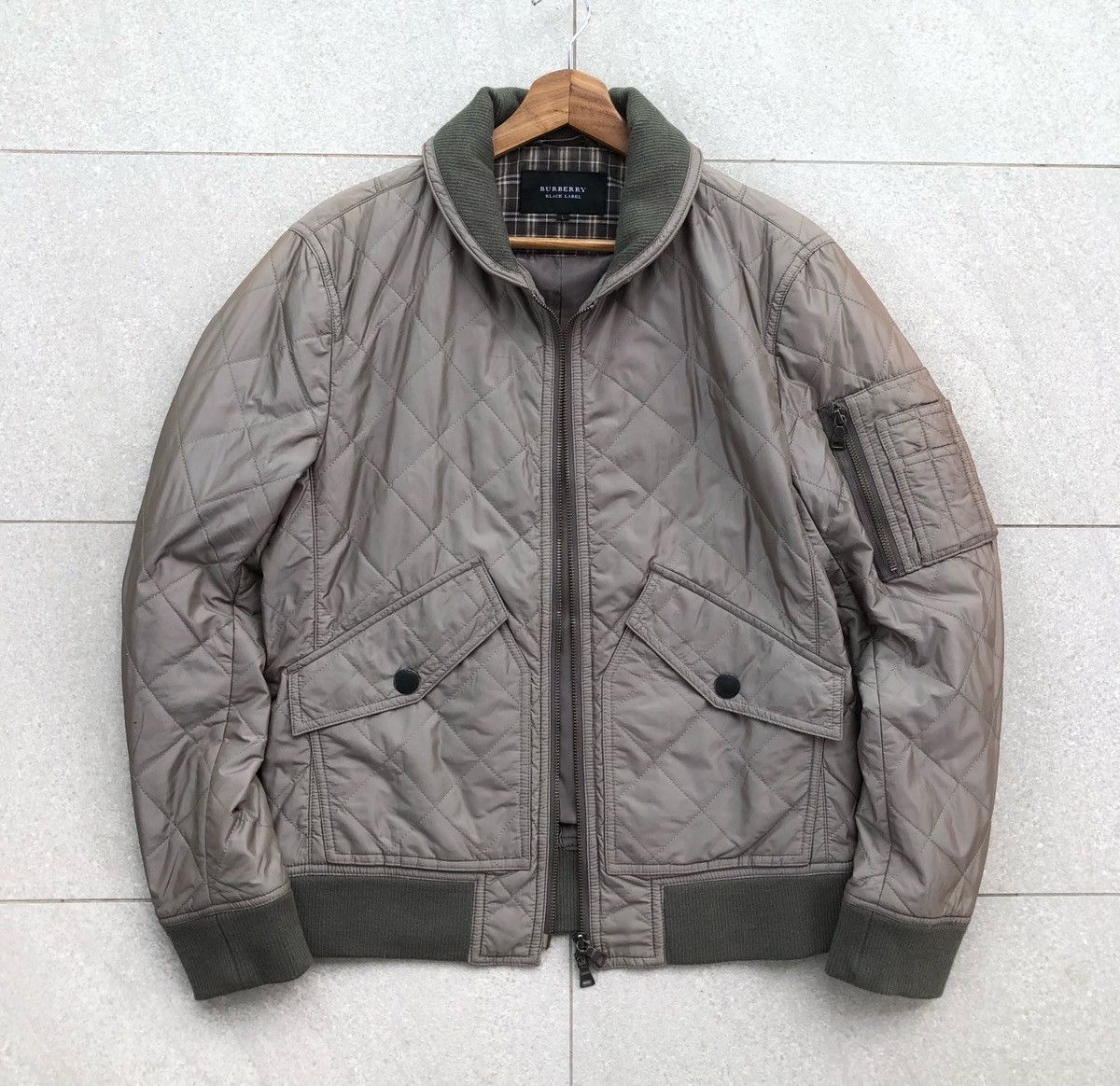 Burberry Black Label Diamond Quilted Bomber Jacket
