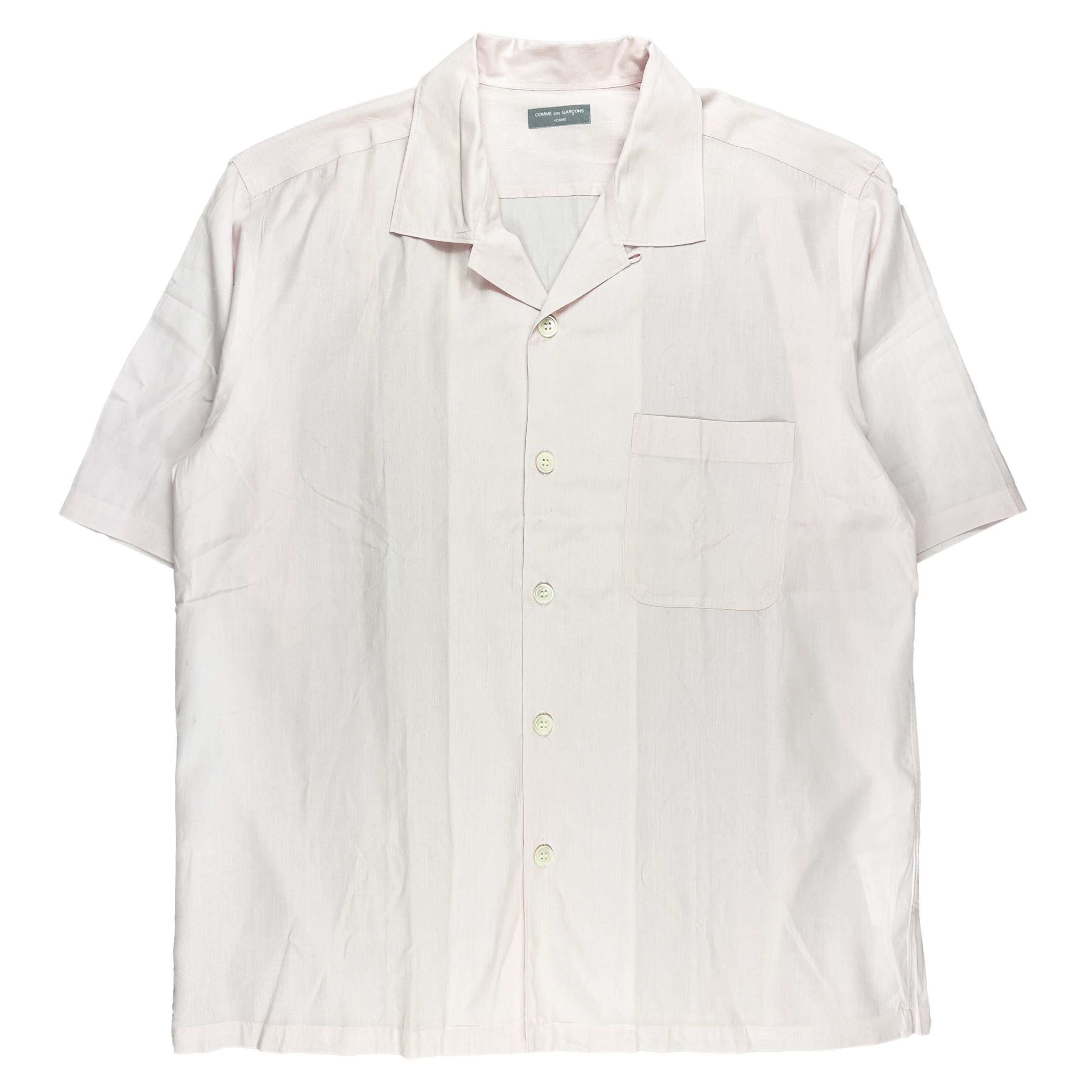 Comme des Garcons Homme Plus 90s Light Pink Short Sleeve Shirt Size US L / EU 52-54 / 3 - 1 Preview