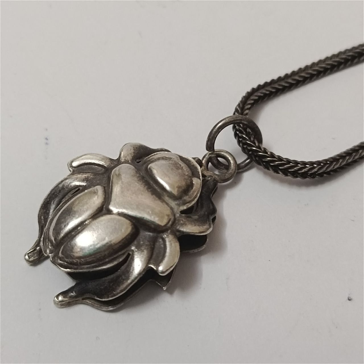 Vintage 925 silver scarab beetle pendant, Egyptian vintage jewelry Size ONE SIZE - 5 Thumbnail