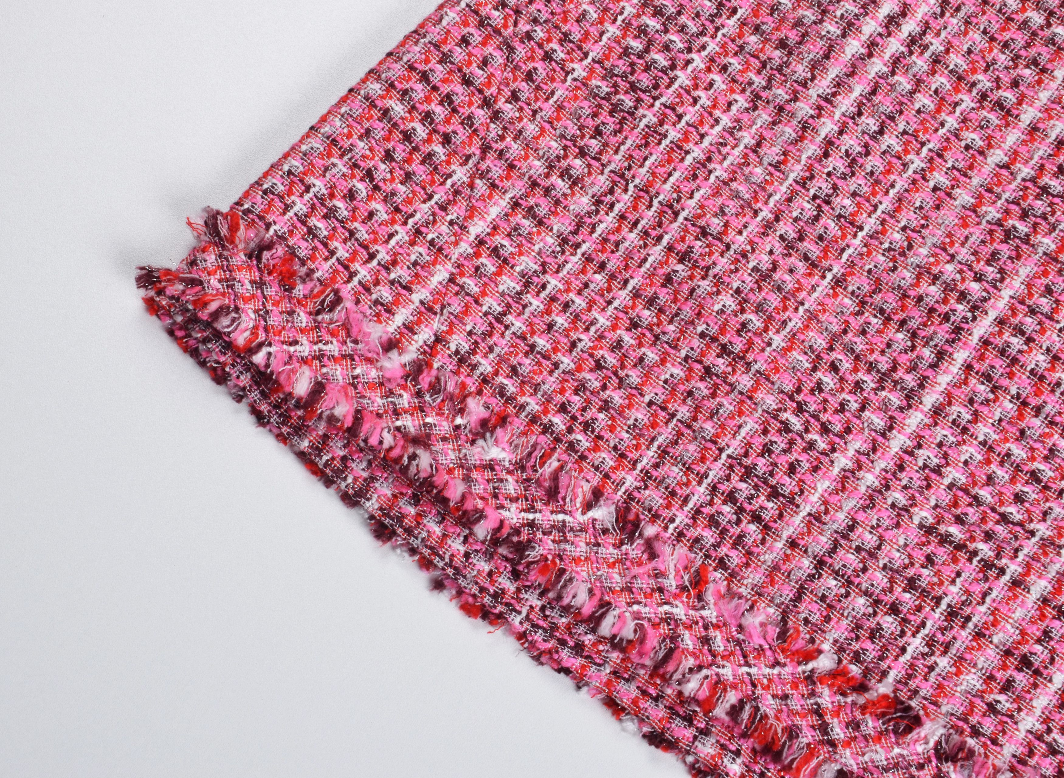 Karl Lagerfeld Karl Lagerfeld Pink Glam Tweed Mini Straight Skirt Size 28" / US 6 / IT 42 - 5 Thumbnail