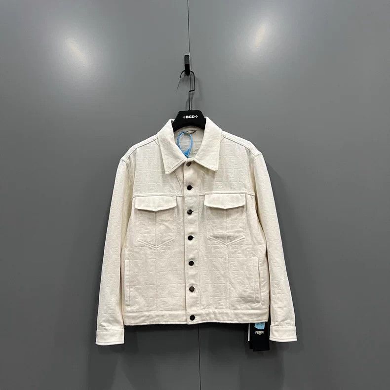 Fendi Beige Double F Denim Jacket - dmc
