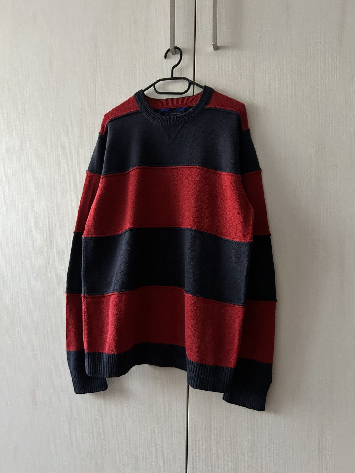 Tommy Hilfiger × Vintage Vintage Tommy Hilfiger luxury wool sweater striped mens Size US L / EU 52-54 / 3 - 1 Thumbnail