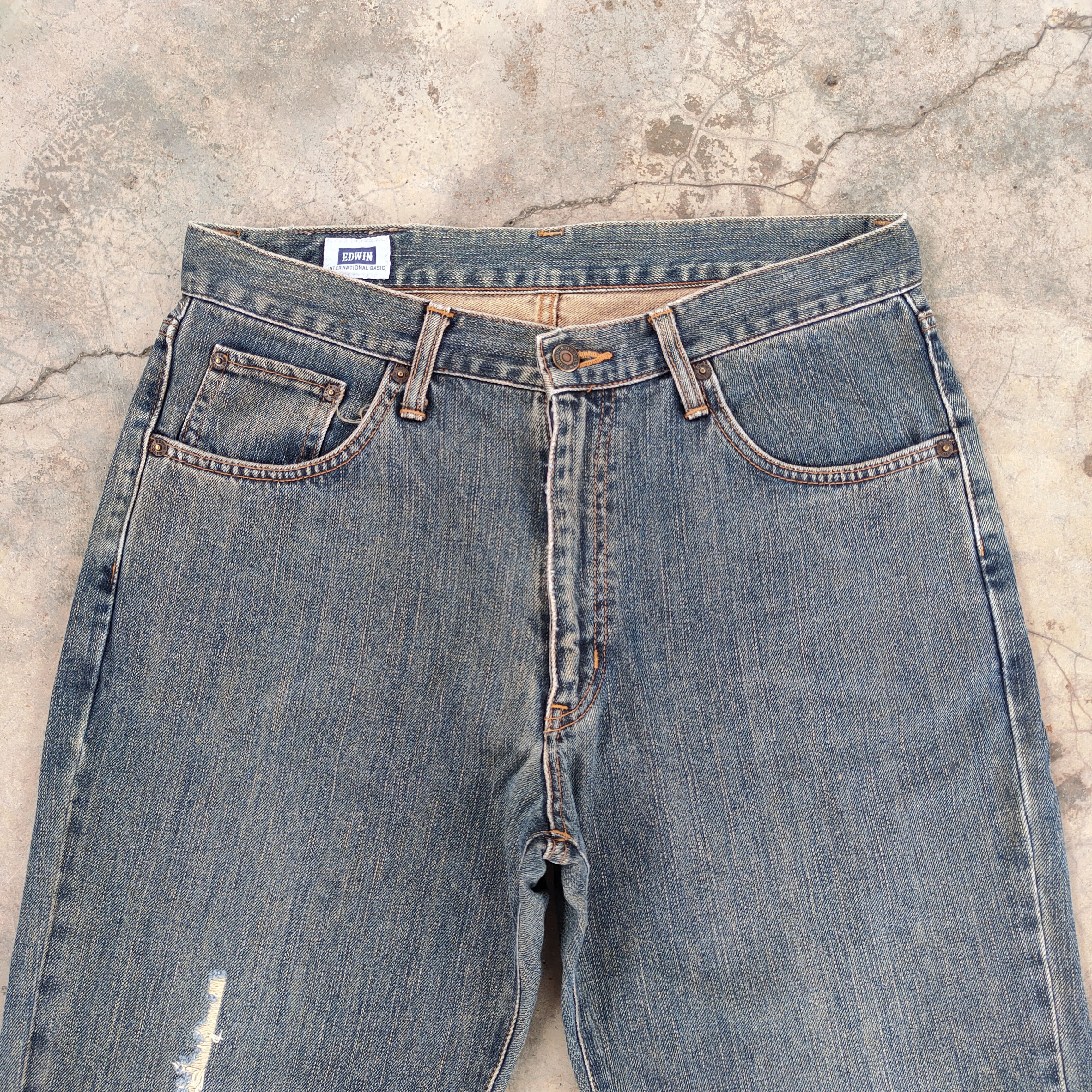 Edwin × Vintage W33 VINTAGE EDWIN RUSTY FADED DISTRESSED JEANS PANTS Size US 33 - 3 Thumbnail