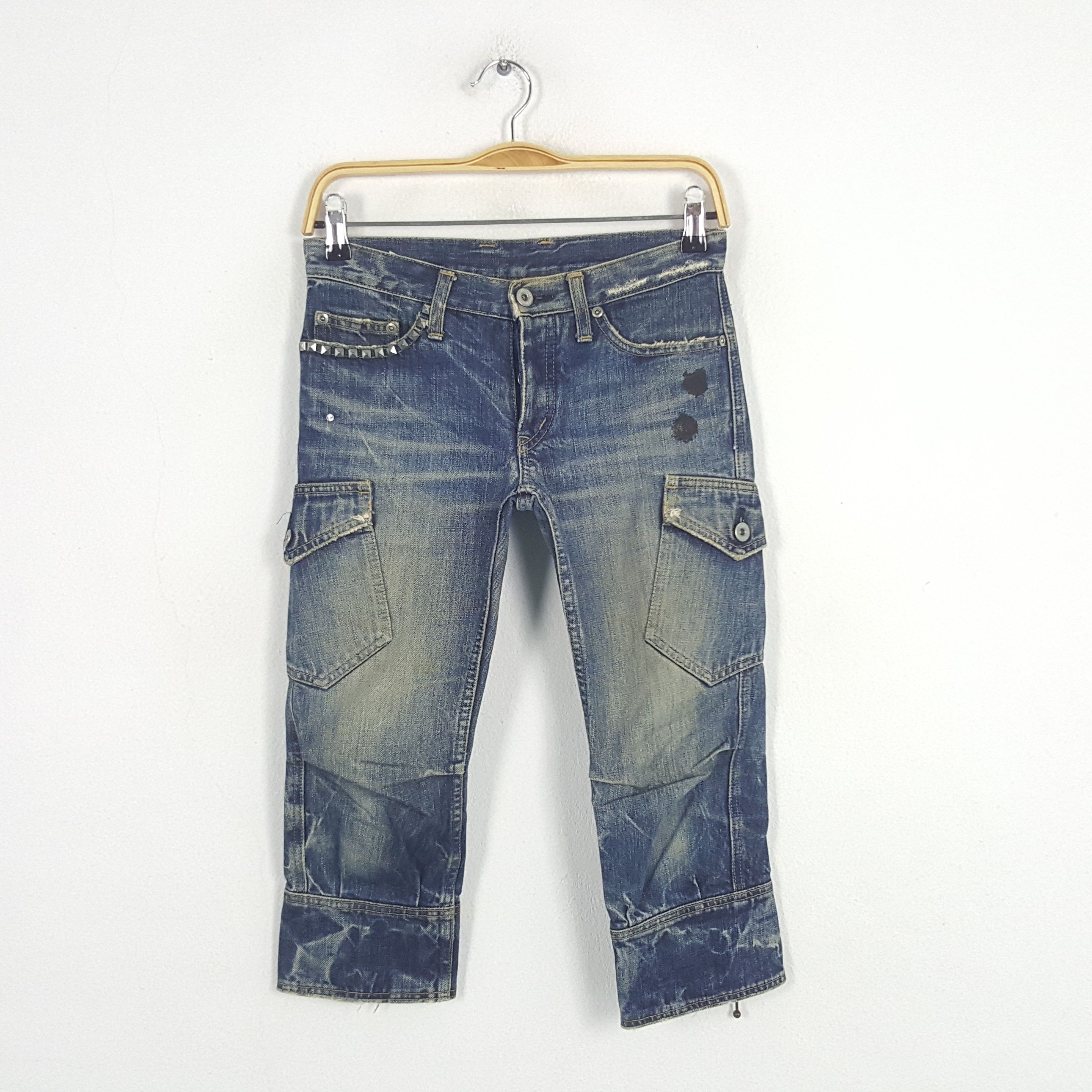 Hysteric Glamour × Japanese Brand × Vintage Vintage Hysteric Glamour Japan 3 Quaters Cargo Denim Jeans Size US 27 - 4 Thumbnail