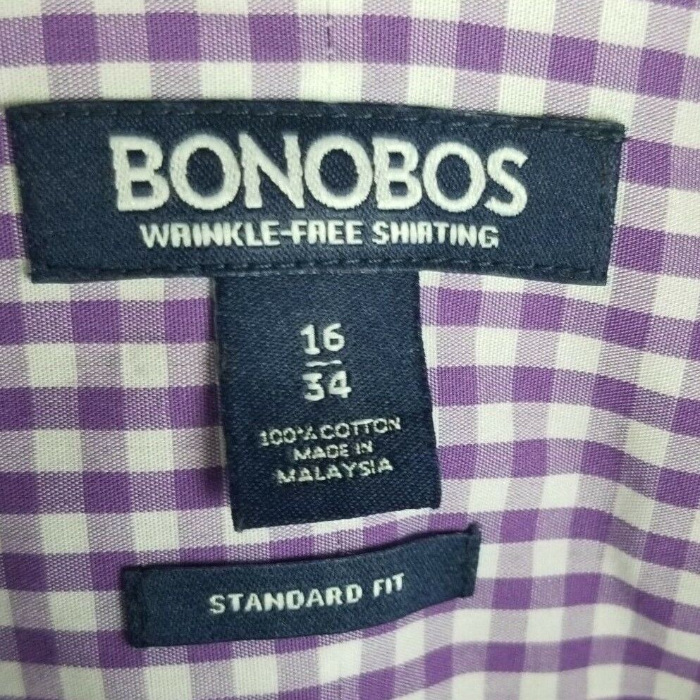 Bonobos Bonobos Mens Wrinkle-Free Gingham Dress Shirt Sz 34 Career Size US M / EU 48-50 / 2 - 4 Thumbnail
