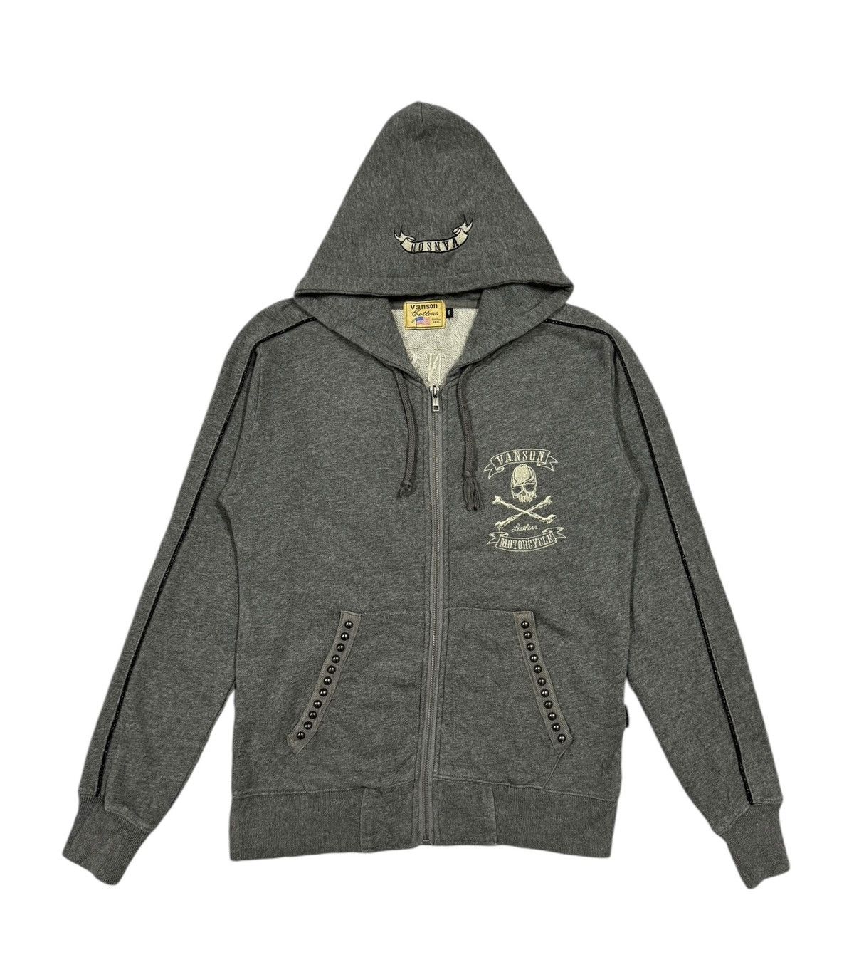 Japanese Brand × Vanson Leathers Vanson Leather Motorcycle SKull Embroidery Logo Zipper Size US S / EU 44-46 / 1 - 2 Thumbnail