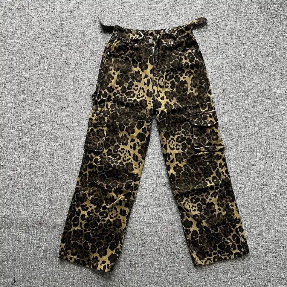 Vintage Leopard Pattern Pleated Multi-pocket Paratrooper Pant Size US 31 - 5 Thumbnail