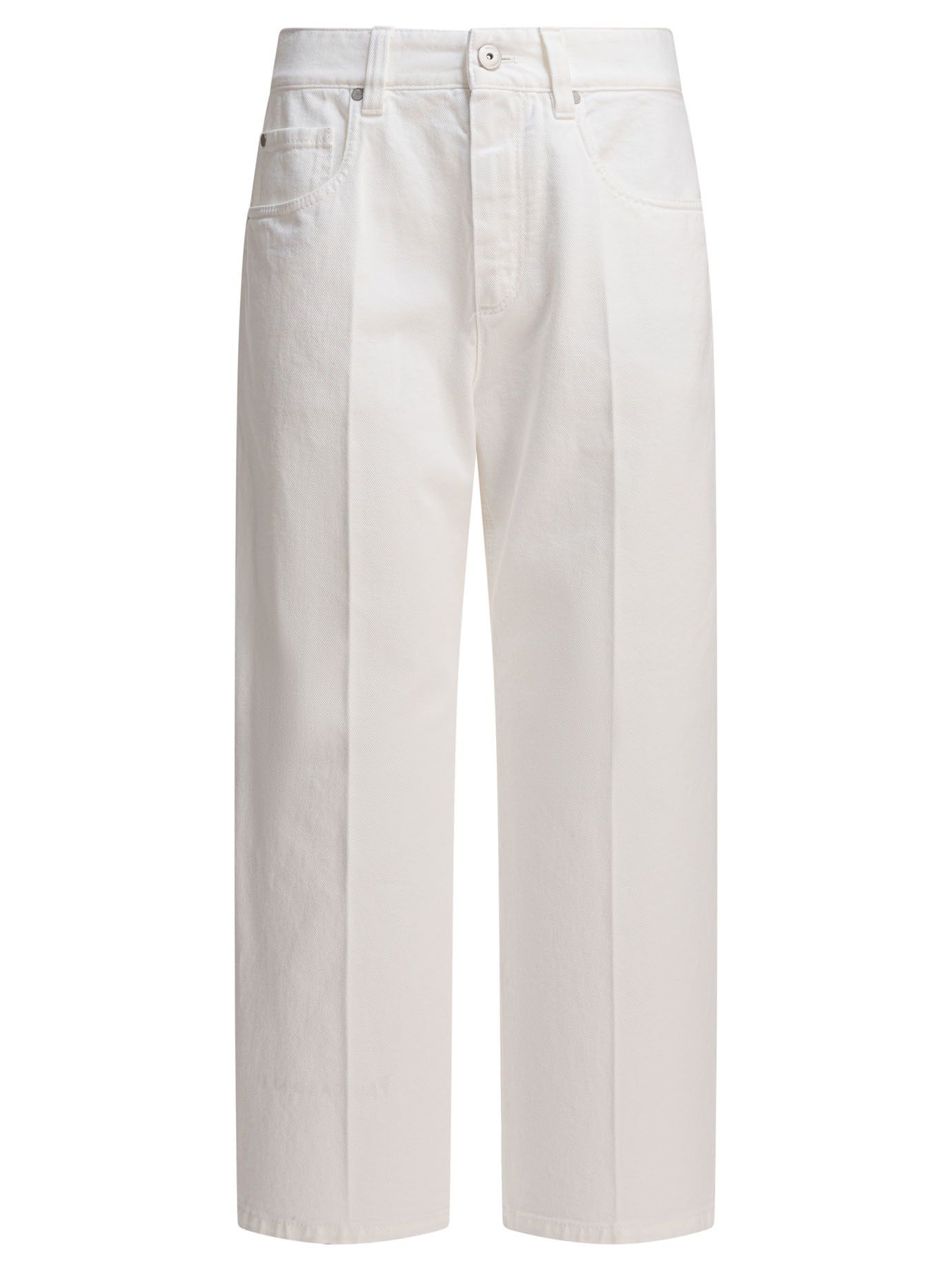 パンツ BRUNELLO CUCINELLI WIDE AVIO-COLORED TROUSERS IN LINEN BLEND Brunello Cucinelli Brunello Cucinelli Wide Avio-Colored