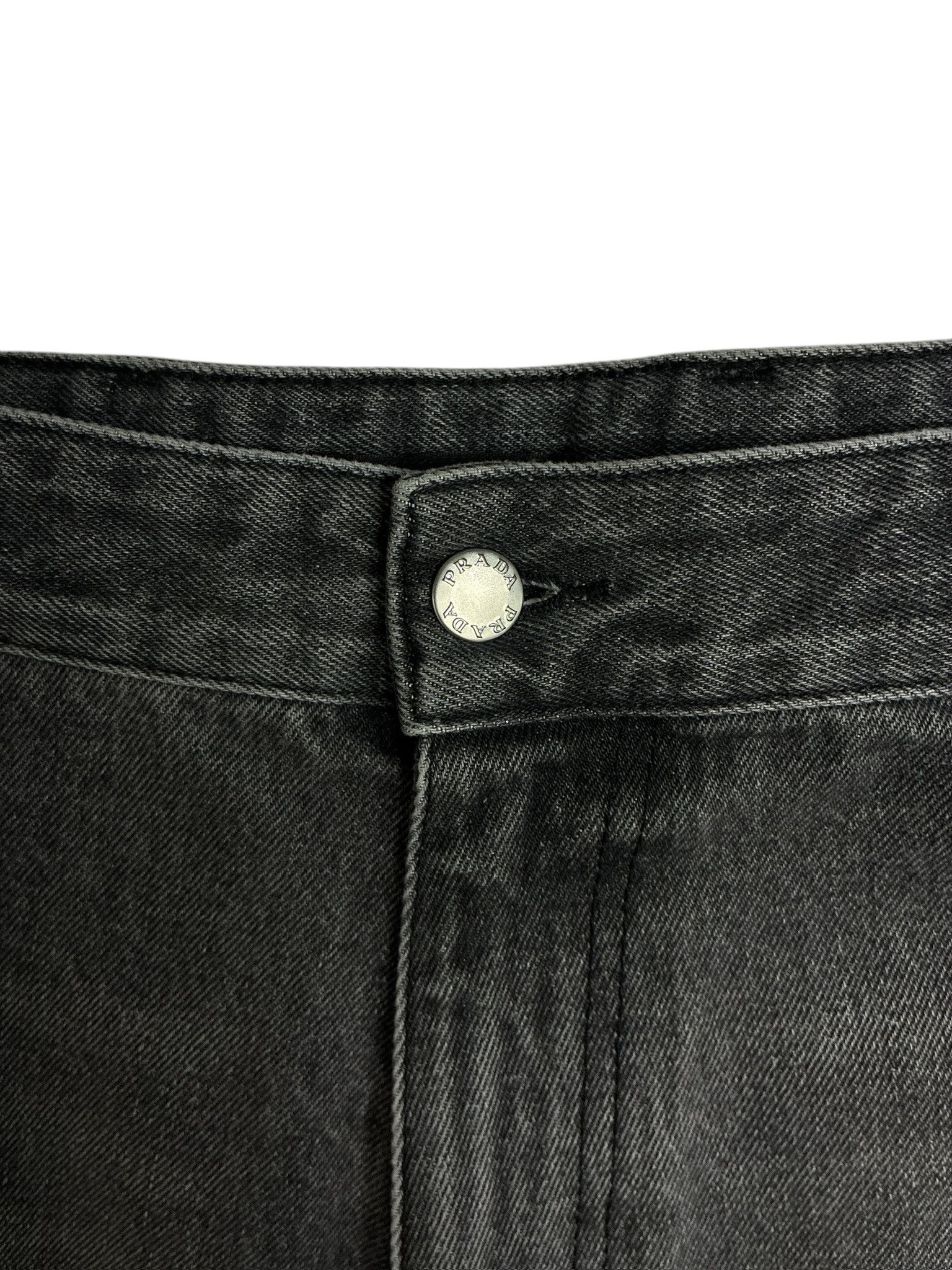 Prada Prada Washed Grey Denim Wide Jeans Size US 38 / EU 54 - 2 Thumbnail