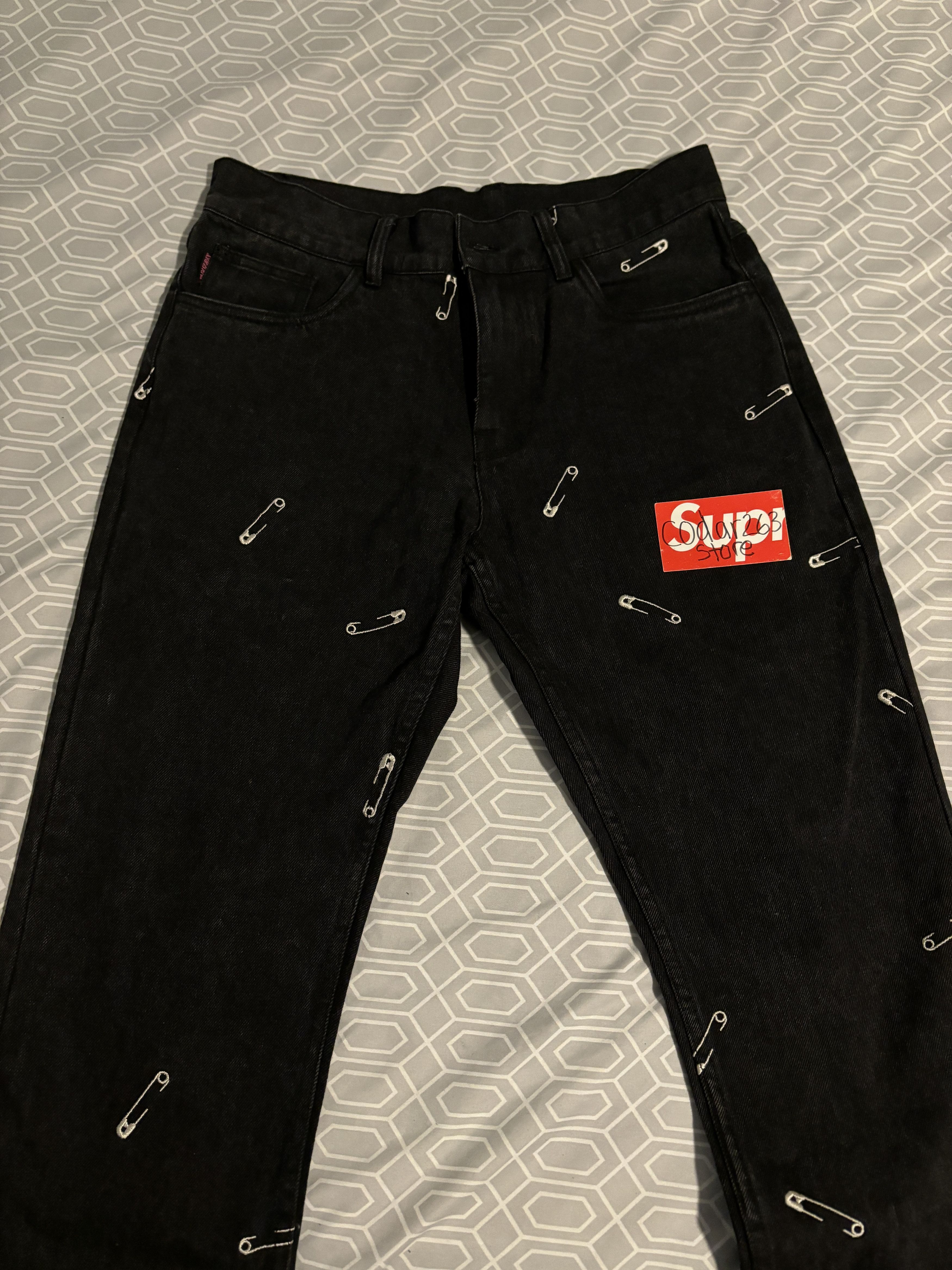 Pleasures Safety Pin 5 Pocket Denim - Pleasures Black Jeans Size US 30 / EU 46 - 1 Thumbnail