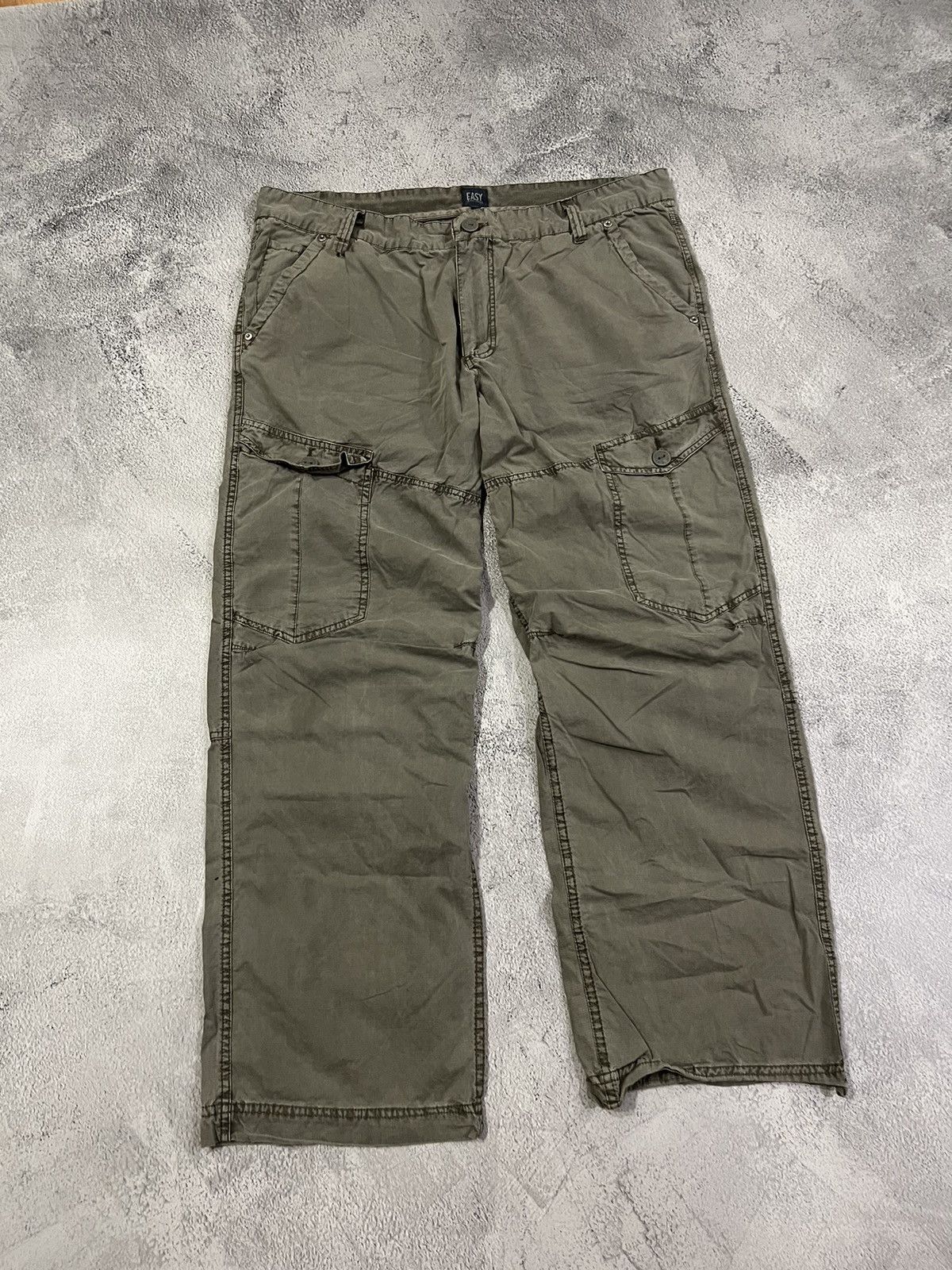 Vintage Vintage Y2k Cargo Multi Pocket Avant Garde Olive Pants 00’s Size US 40 / EU 56 - 4 Thumbnail