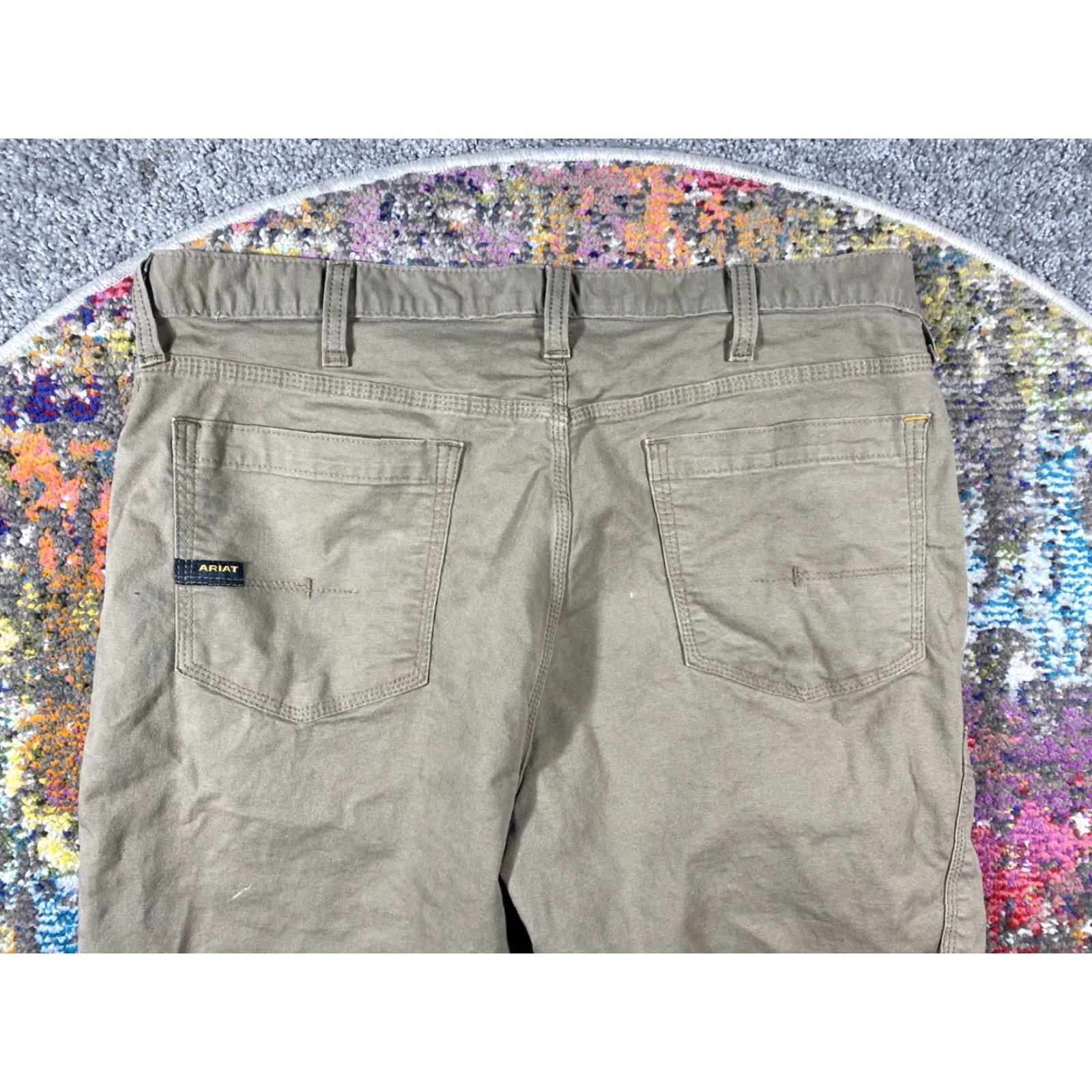 Ariat Ariat Pants Mens 38x30 Tan Brown Rebar M4 Relaxed Canvas Straight Leg Workwear Size US 38 / EU 54 - 4 Thumbnail