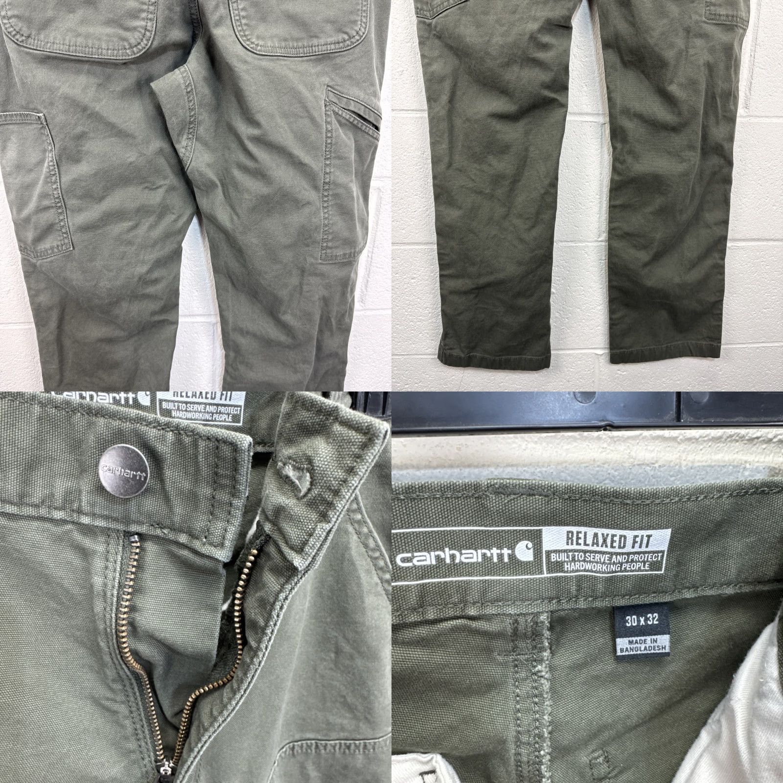 Carhartt VINTAGE Carhartt Pants Mens 30x32 Moss Green Canvas Double Knee 102802 BN2802-M Size US 30 / EU 46 - 9 Thumbnail