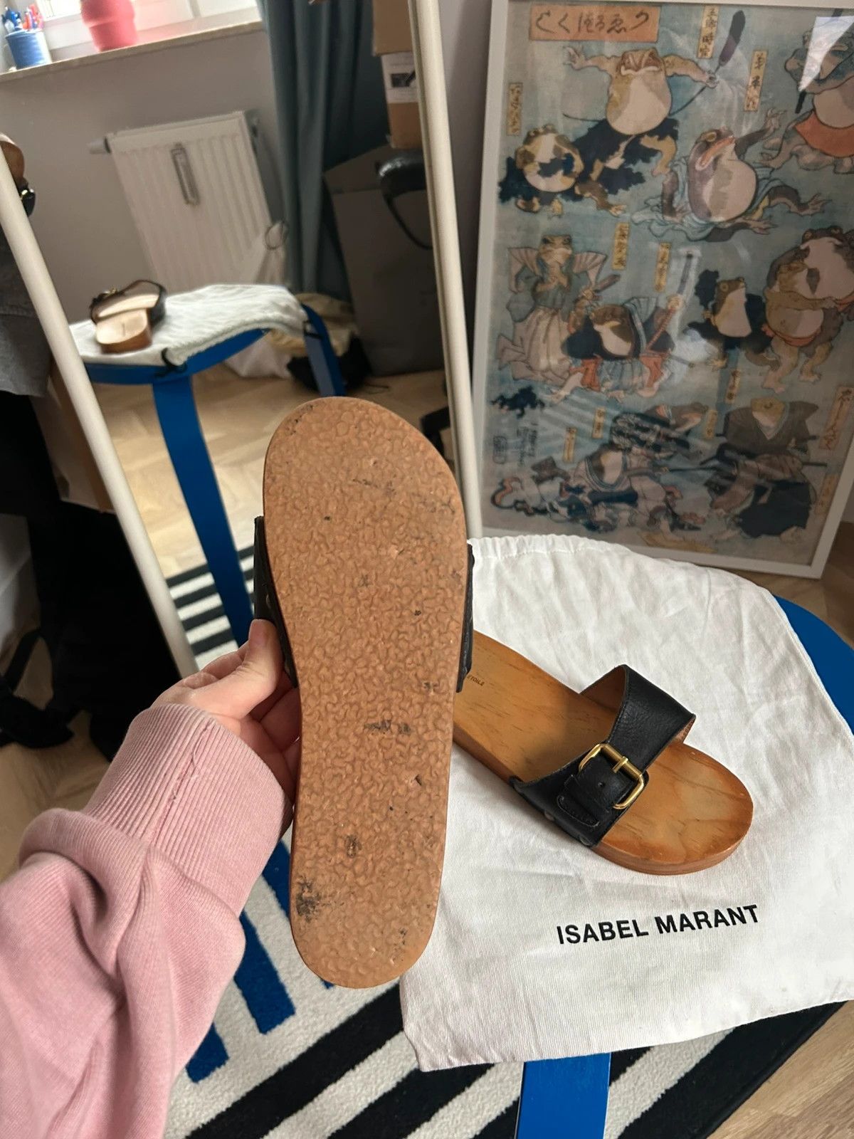 Isabel Marant Etoile Isabel Marant Etoile Wooden Slide Mules Size US 7 / IT 37 - 5 Thumbnail